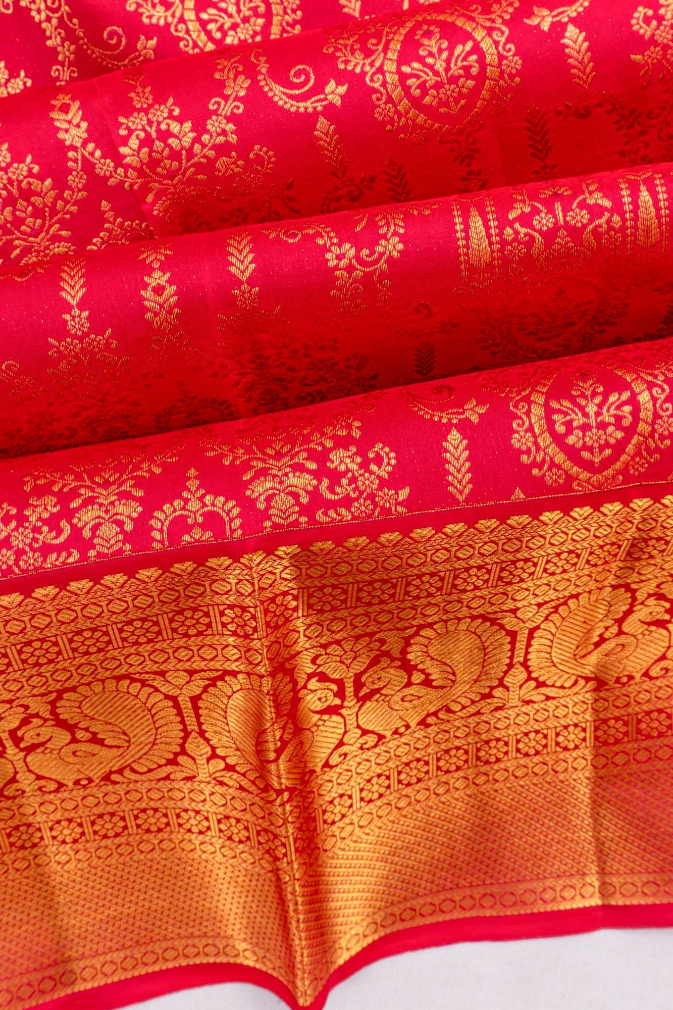 Taranga Kanchi Silk Brocade Pink Saree