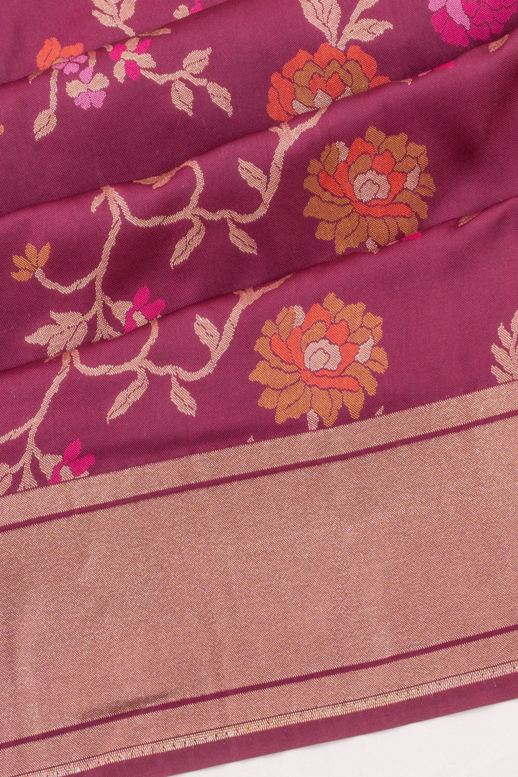 Vaanya Banaras Silk Jaal Purple Saree
