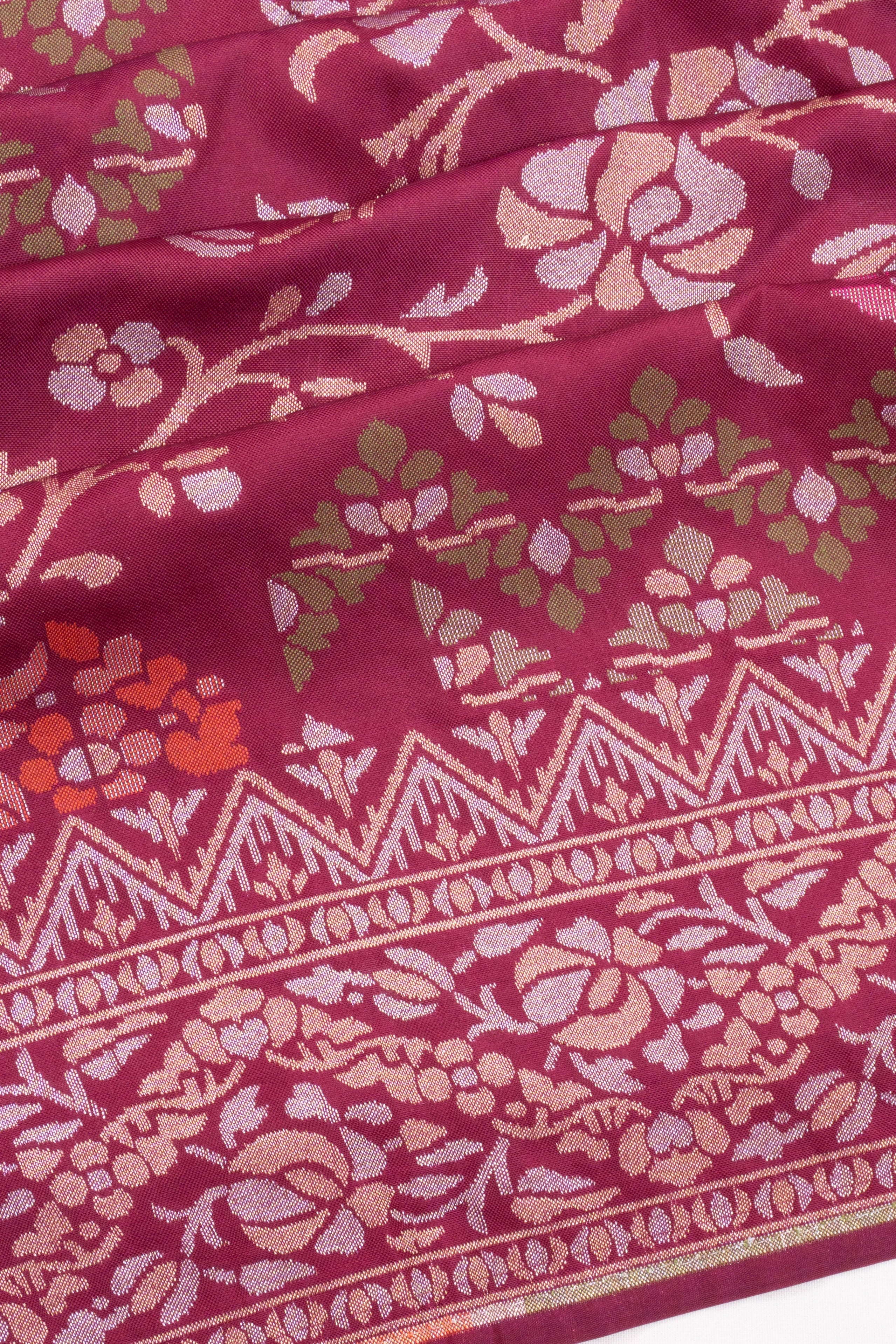 Vaanya Banaras Silk Jaal Purple Saree