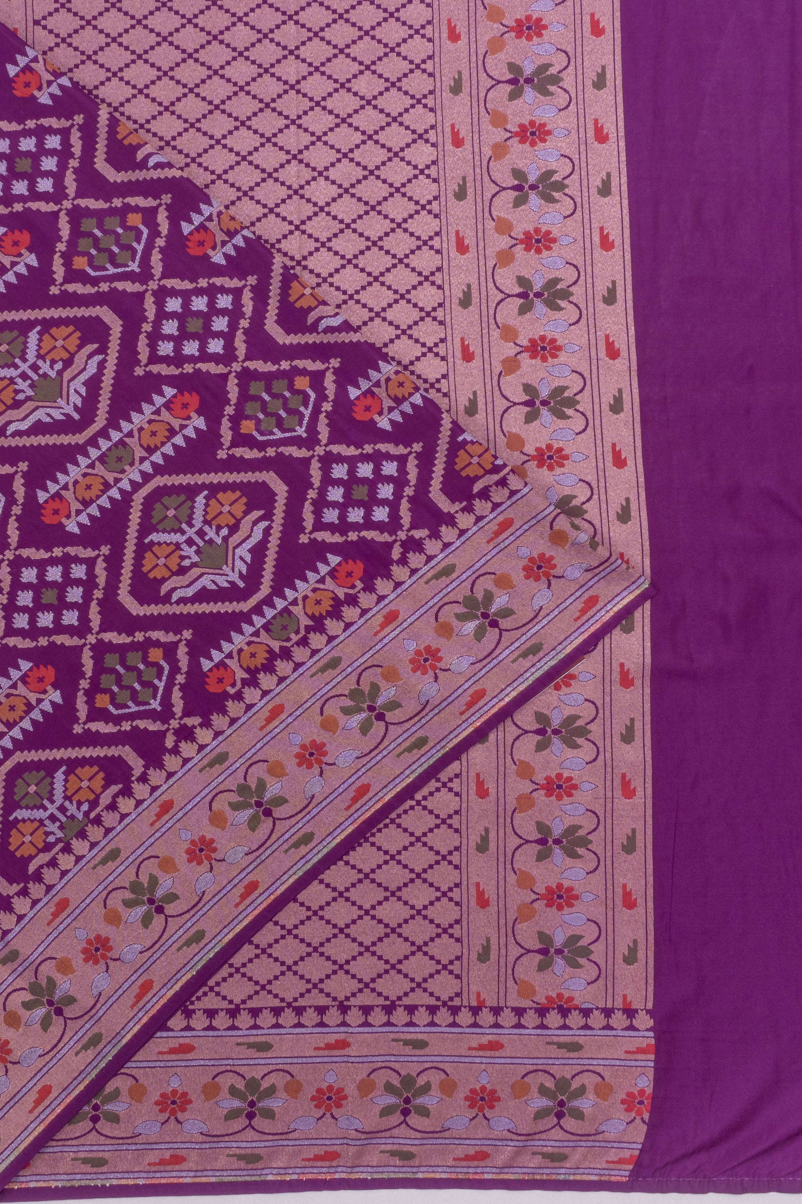 Vaanya Banaras Silk Brocade Purple Saree