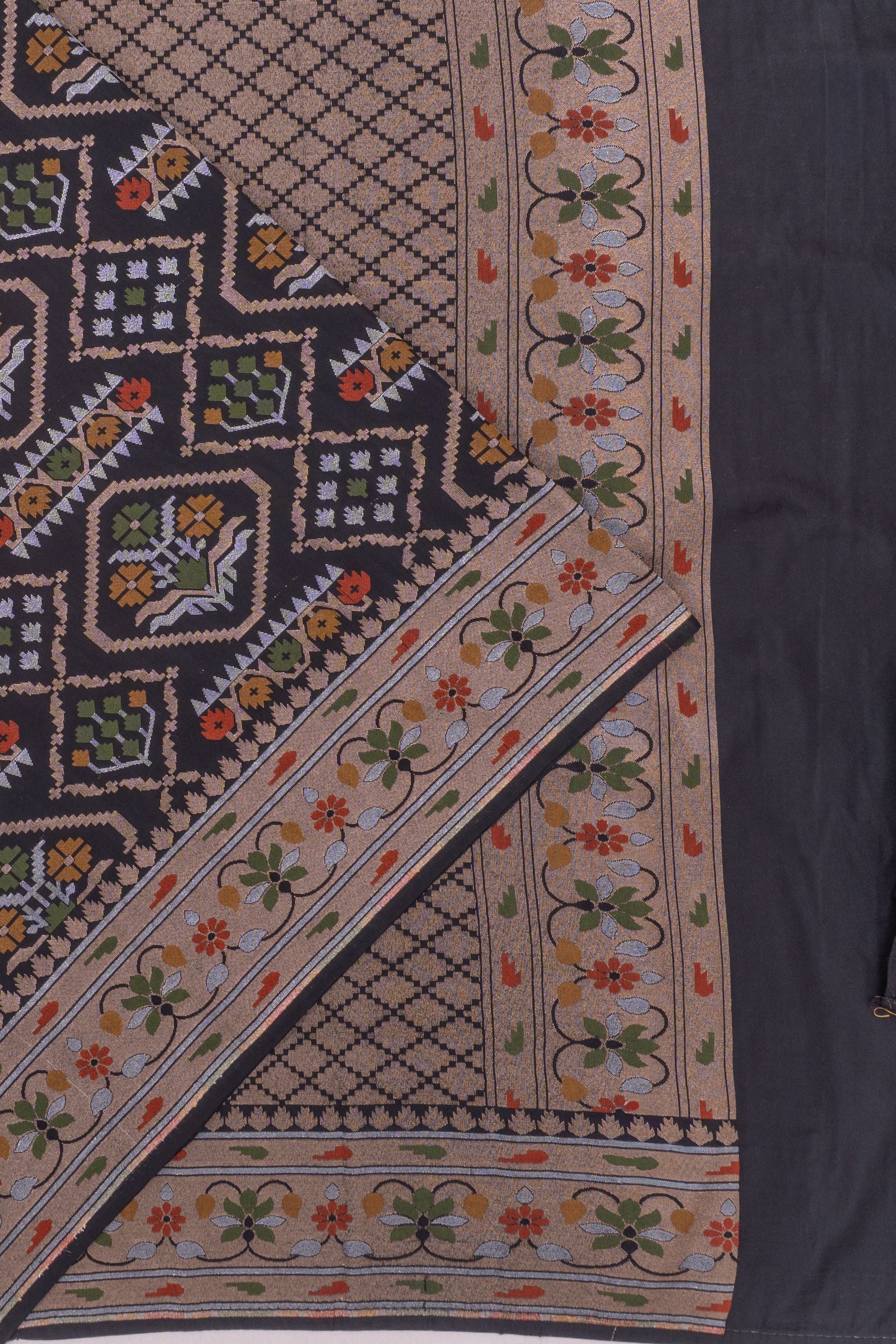 Vaanya Banaras Silk Brocade Black Saree