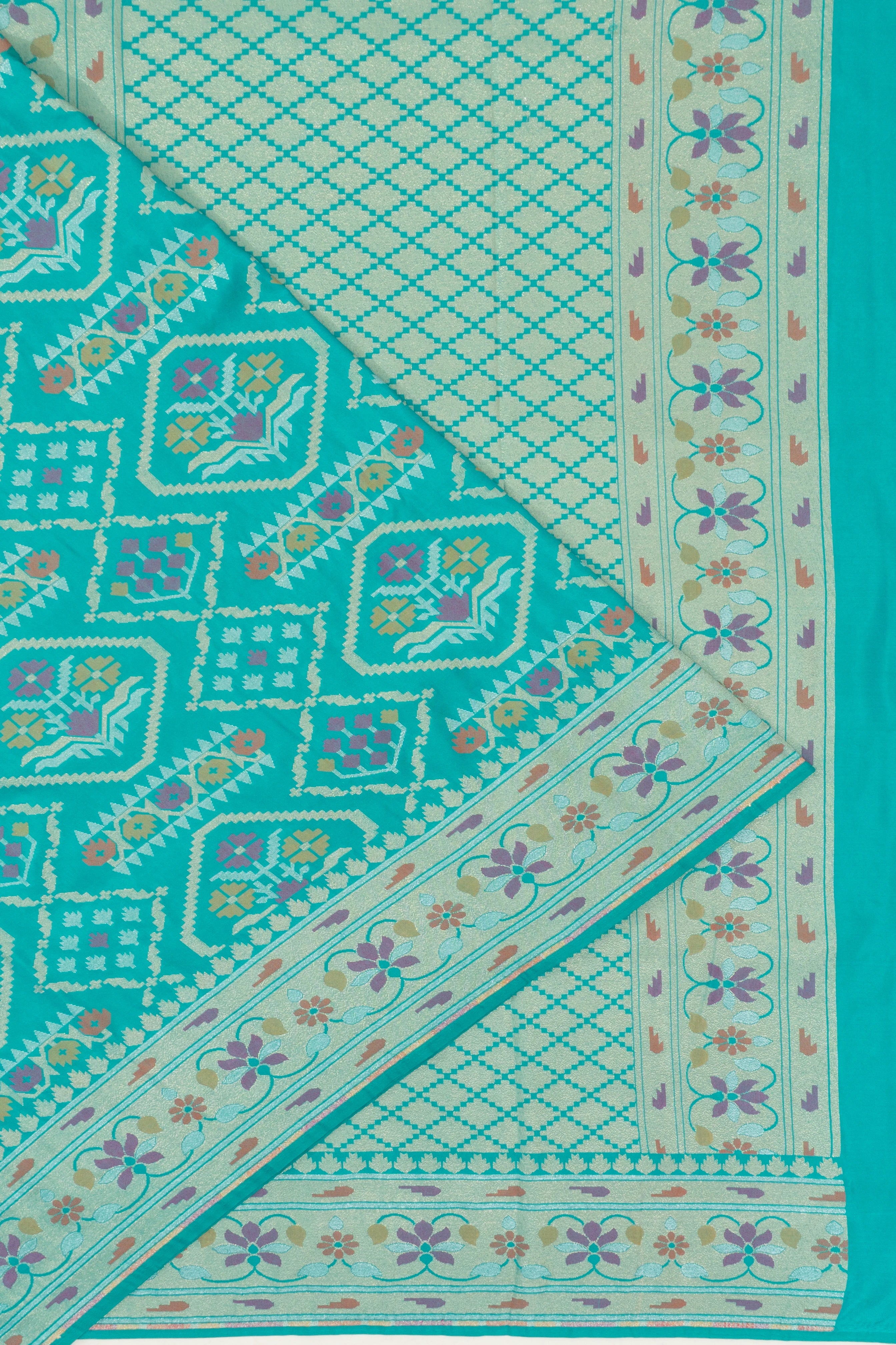 Vaanya Banaras Silk Brocade Sea Blue Saree