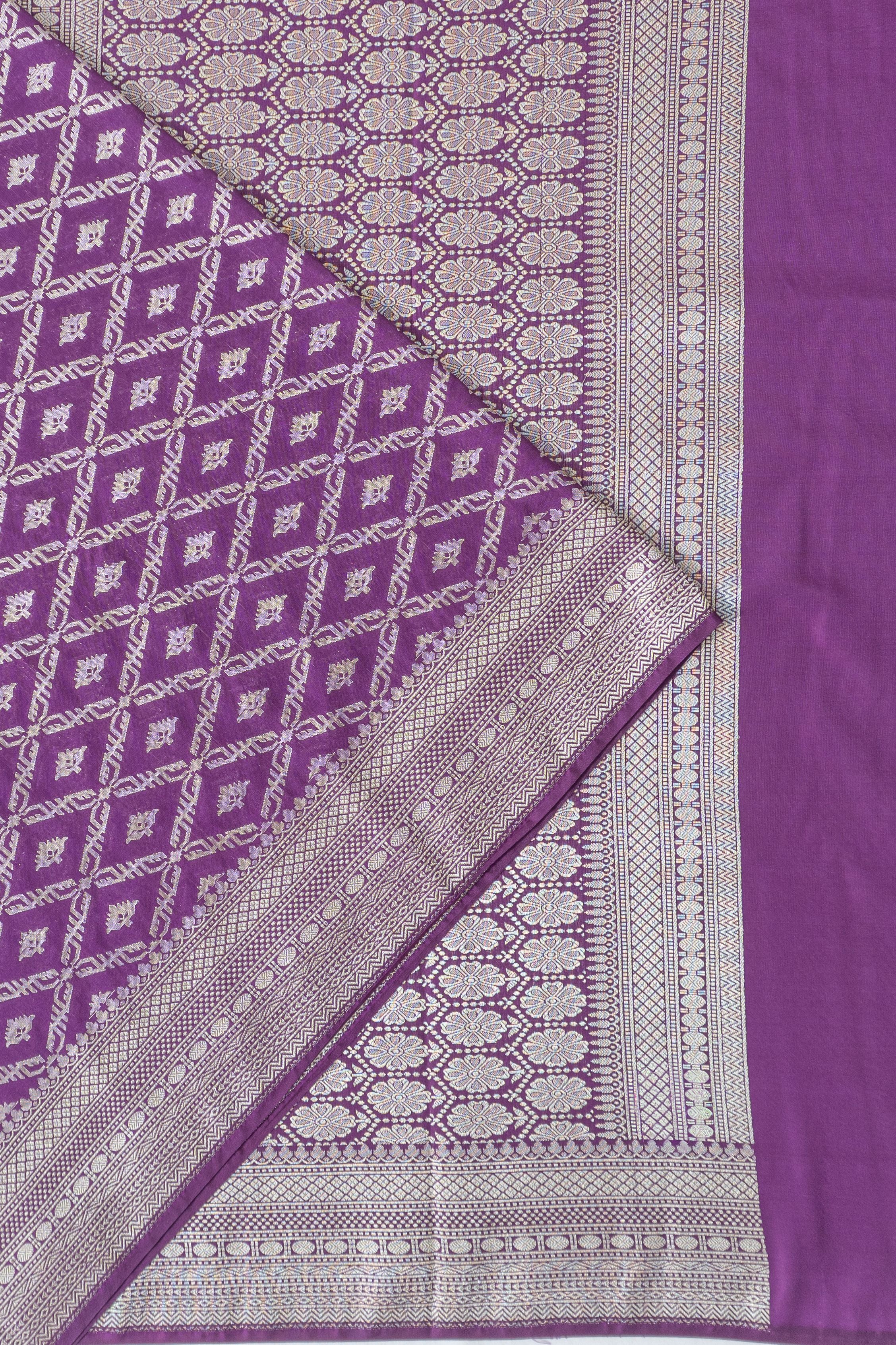 Vaanya Banaras Silk Brocade Purple Saree