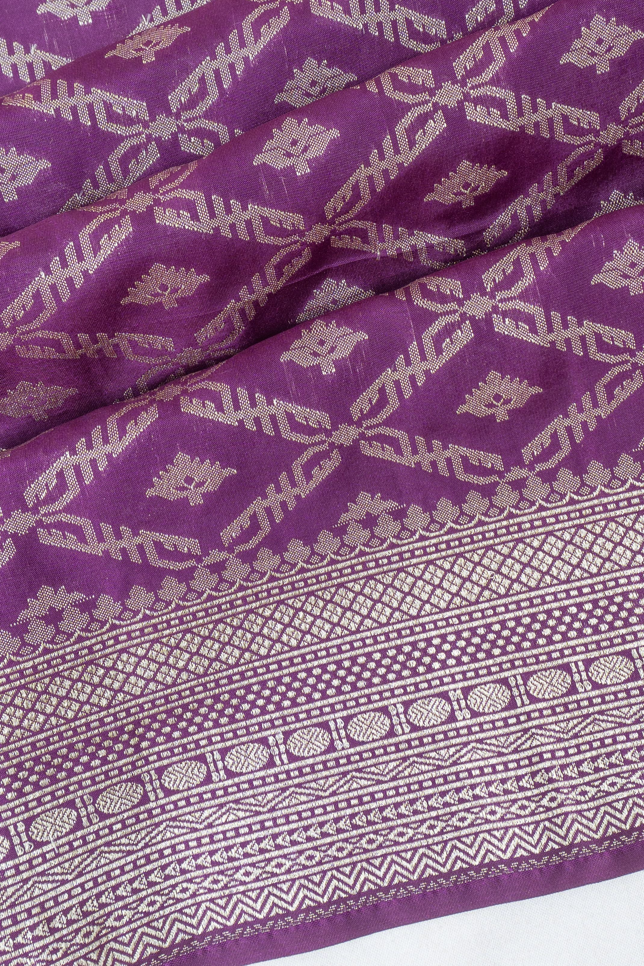 Vaanya Banaras Silk Brocade Purple Saree