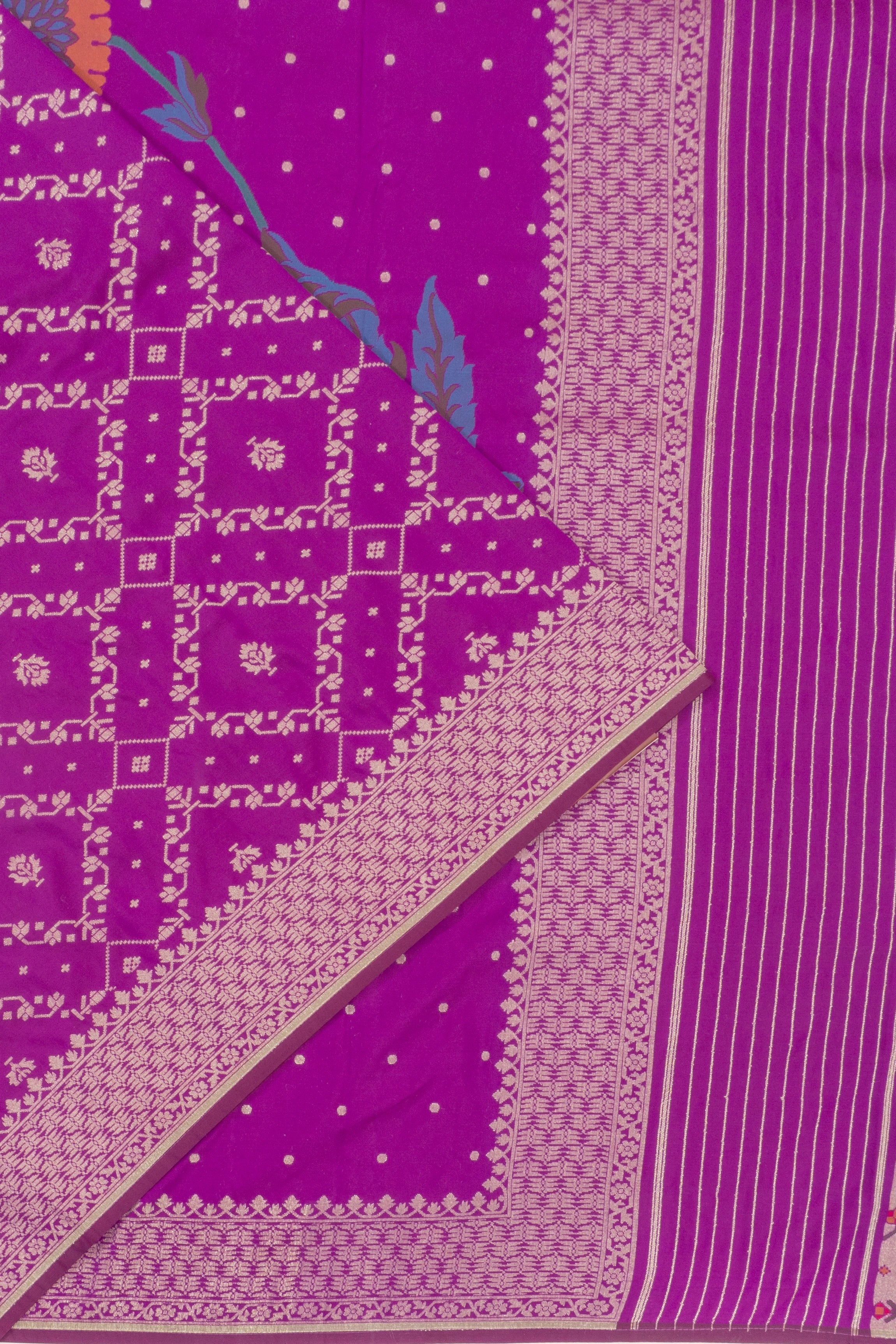 Vaanya Banaras Silk Brocade Violet Saree