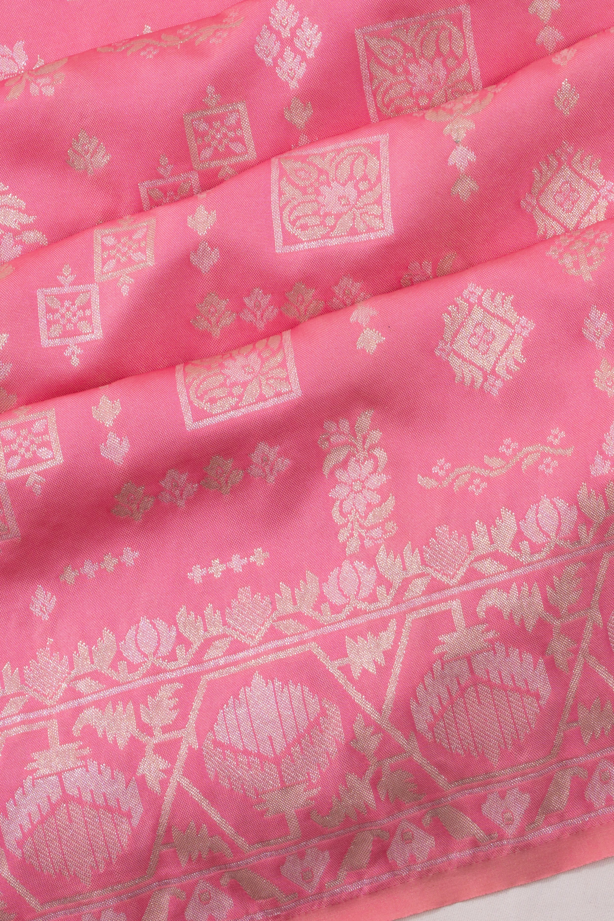 Vaanya Banaras Silk Brocade Baby Pink Saree