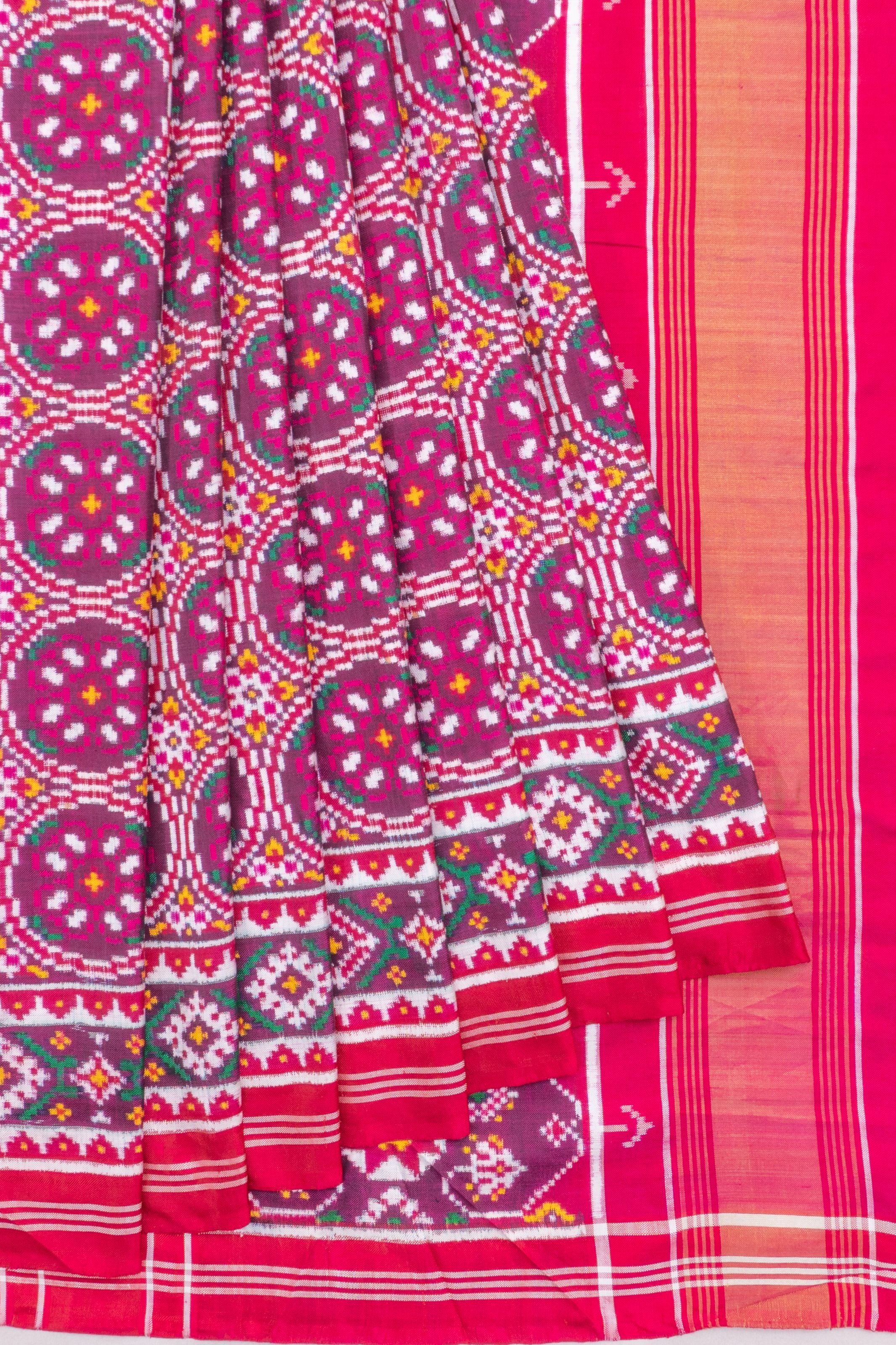 Patan Patola Silk Double Ikat Purple Saree
