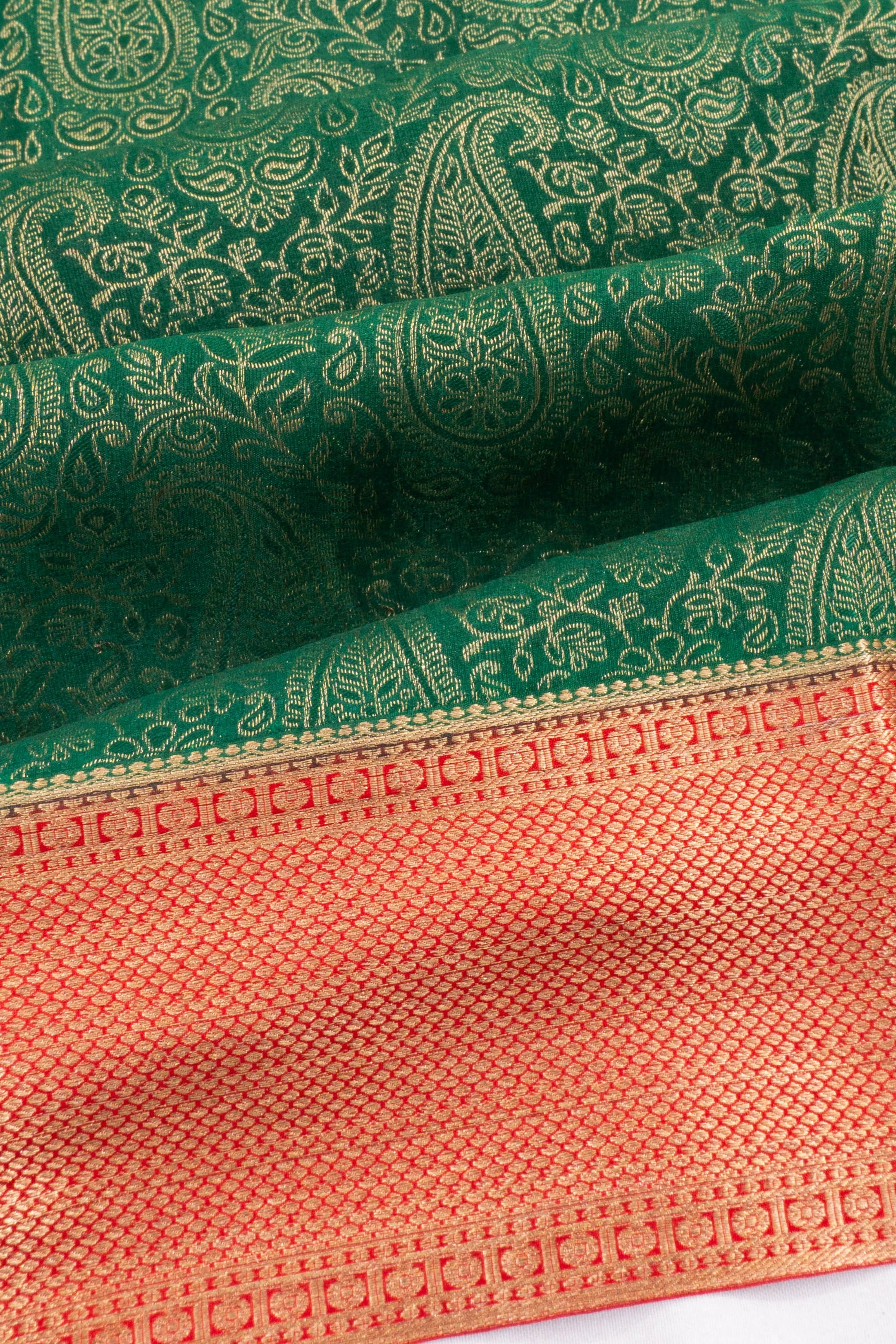 Mysore Silk Brocade Green Saree