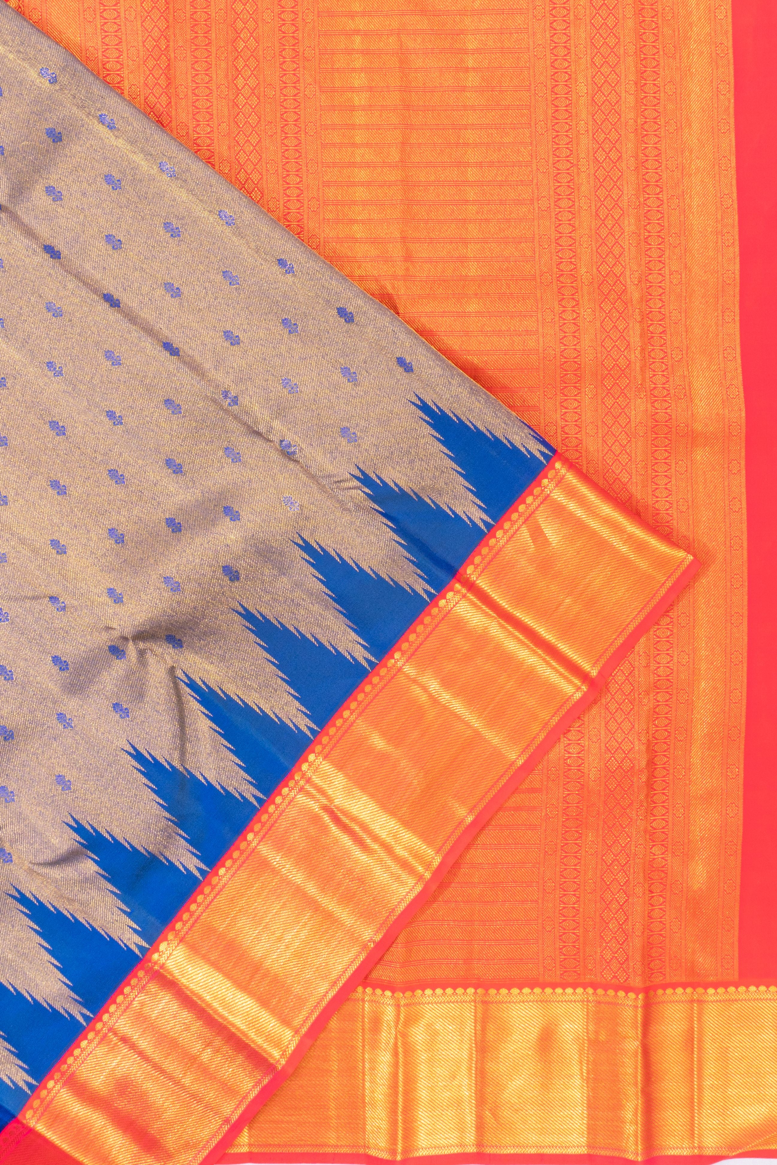 Kanchipuram Silk Butta Gold Saree