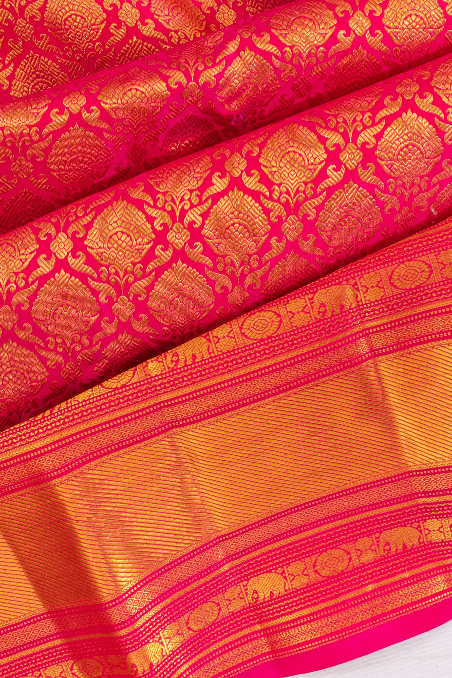 Taranga Kanchi Silk Brocade Pink Saree