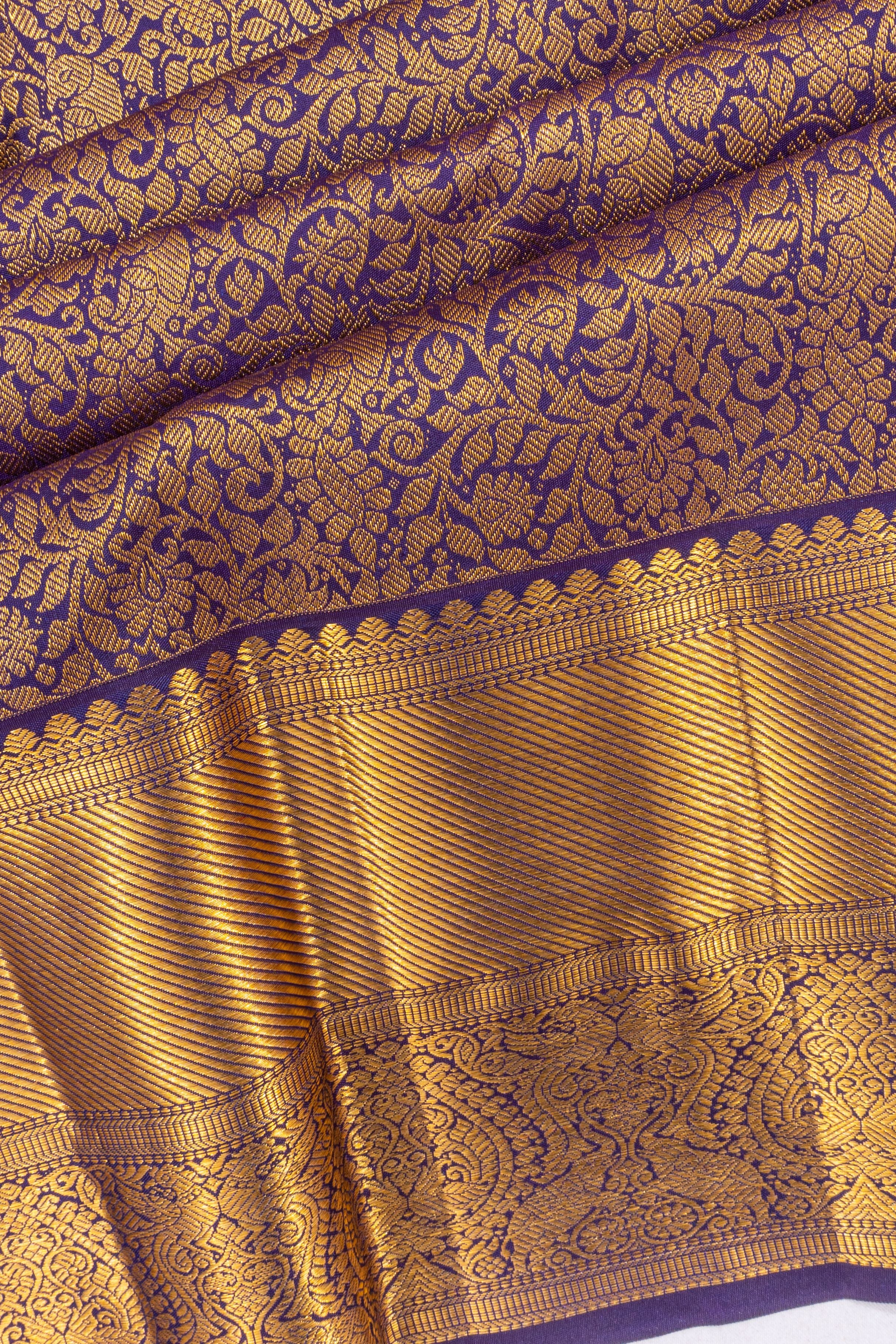 Taranga Kanchi Silk Jaal Dark Blue Saree