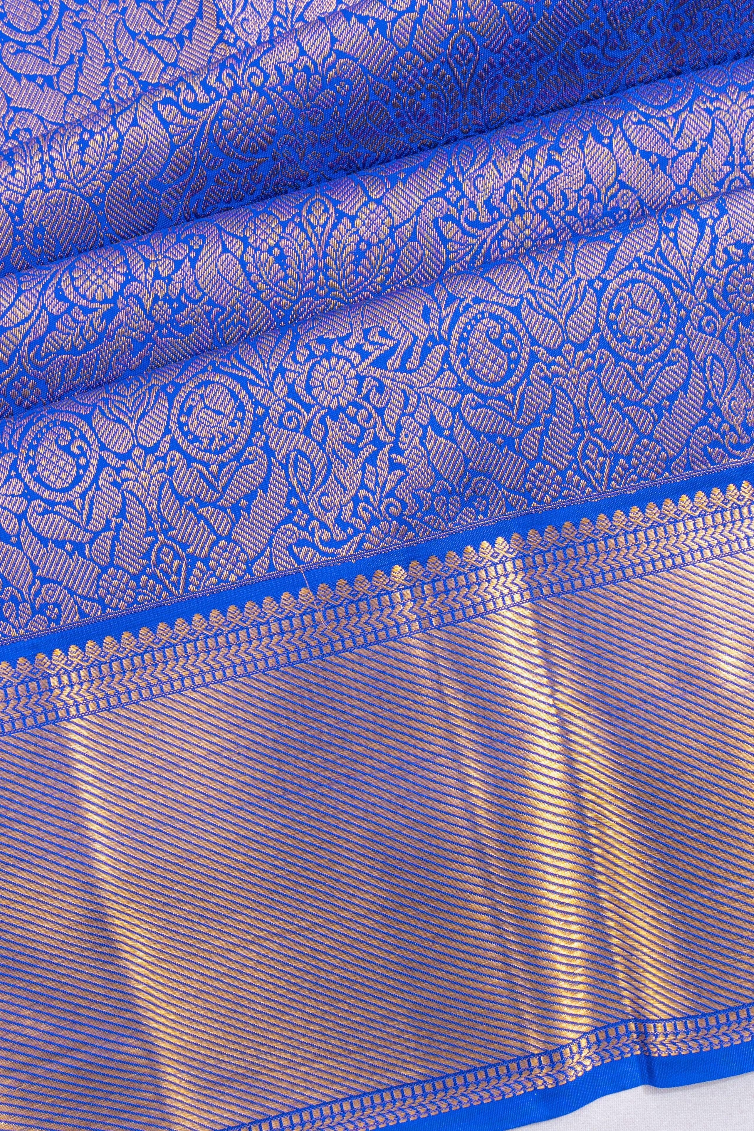 Taranga Kanchi Silk Jaal And Butta Royal Blue Saree