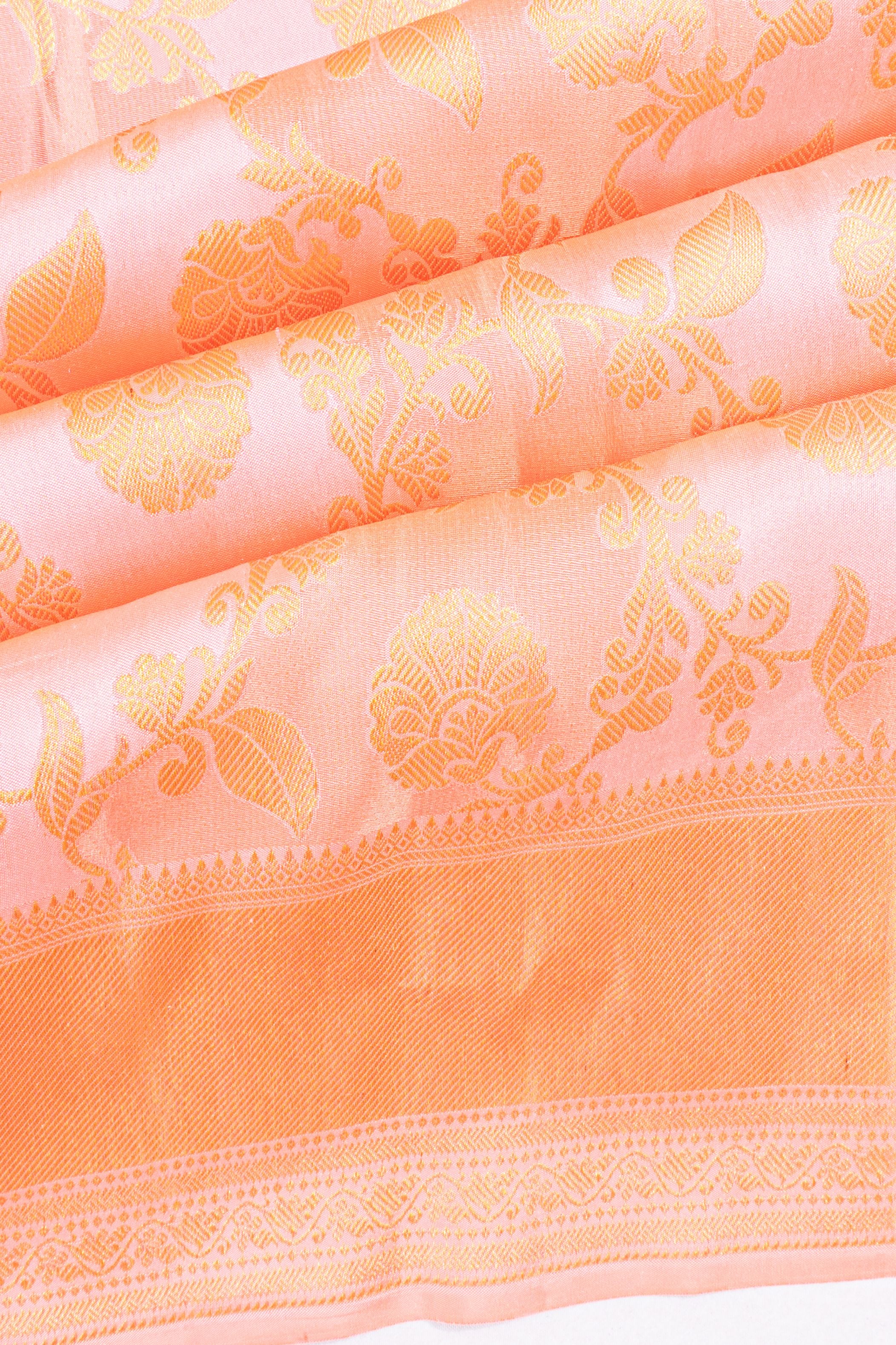 Taranga Kanchi Silk Jaal Lavender And Baby Pink Saree