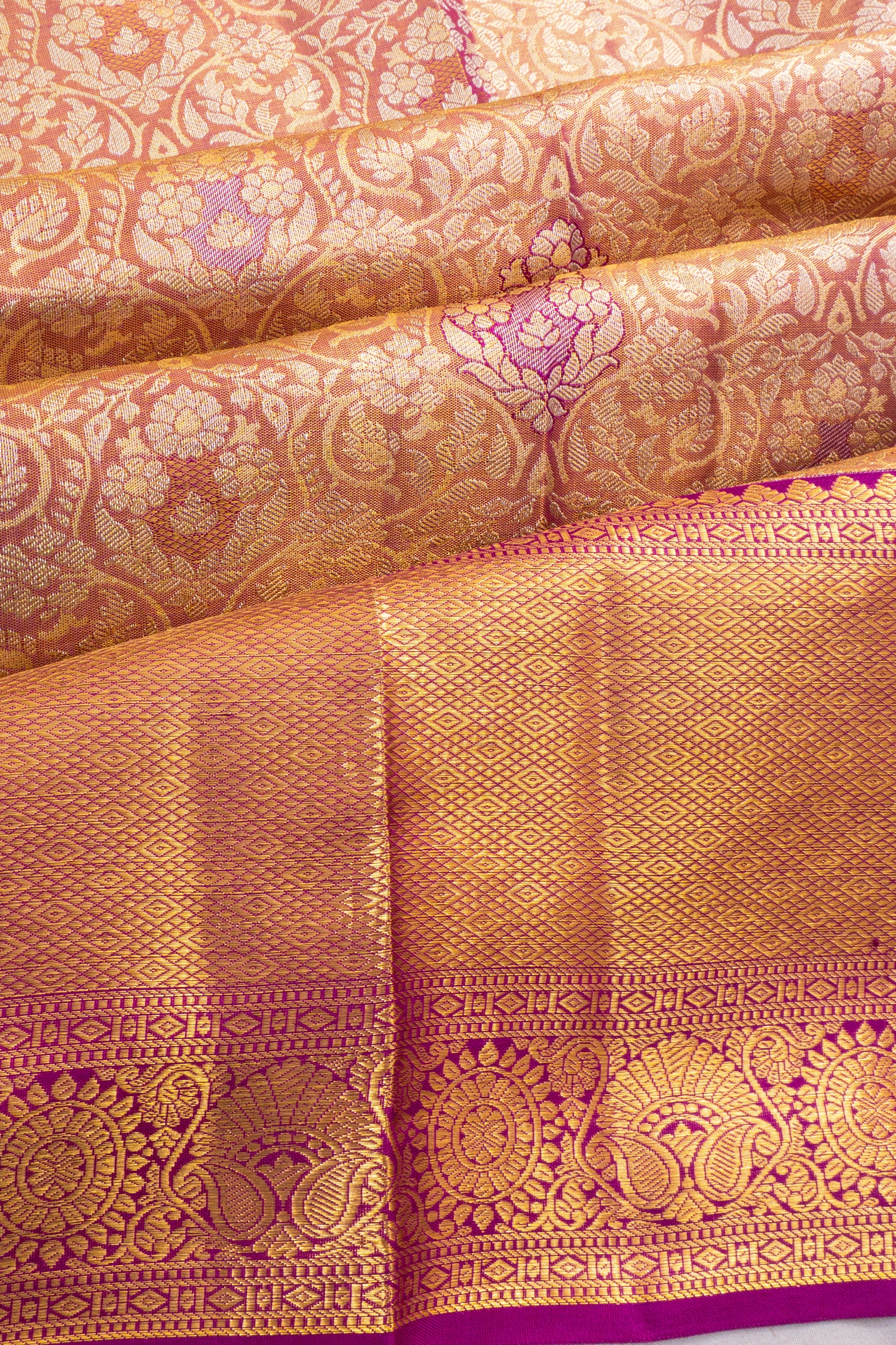 Taranga Kanchi Silk Tissue Brocade Purple Saree