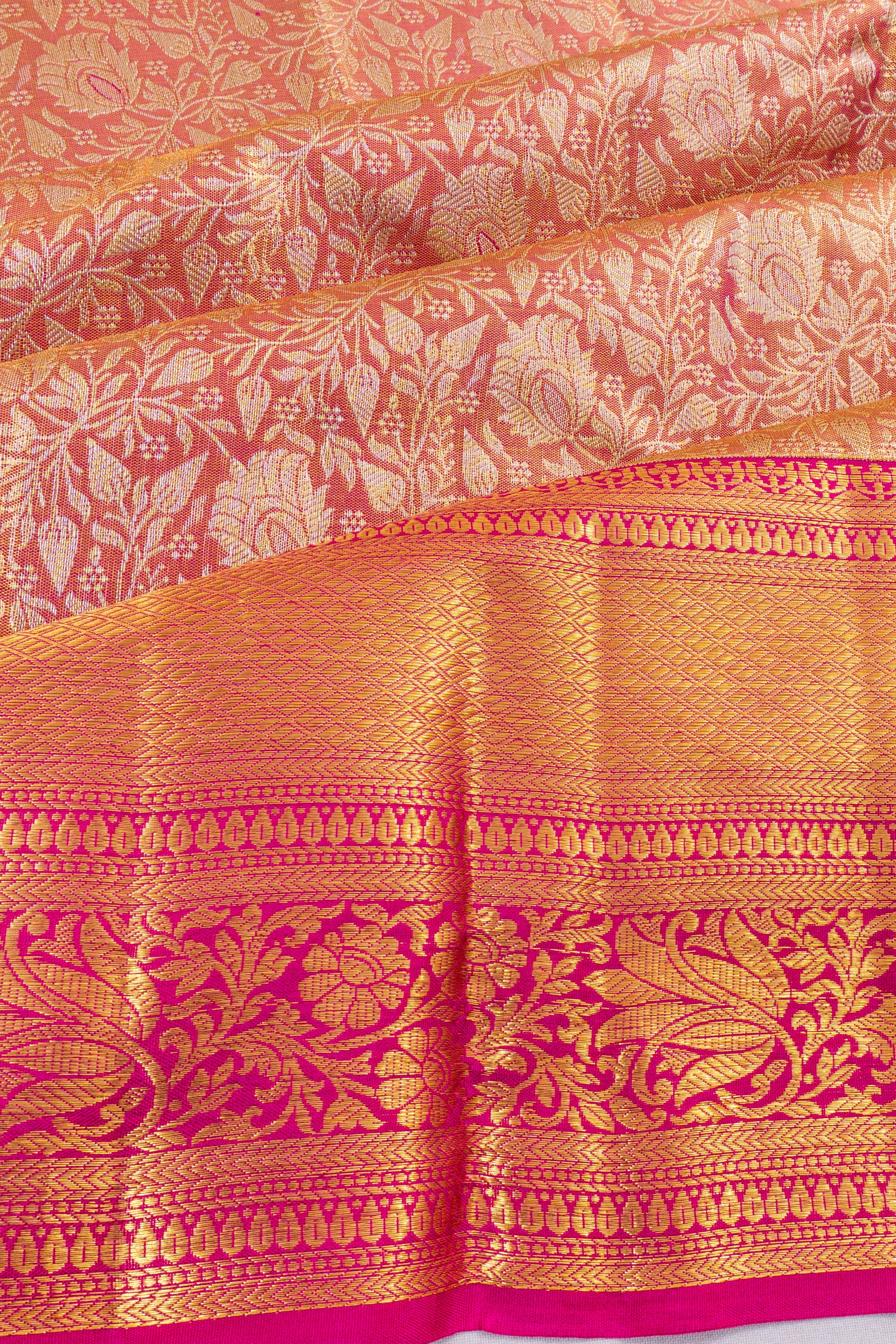 Taranga Kanchi Silk Tissue Brocade Pink Saree