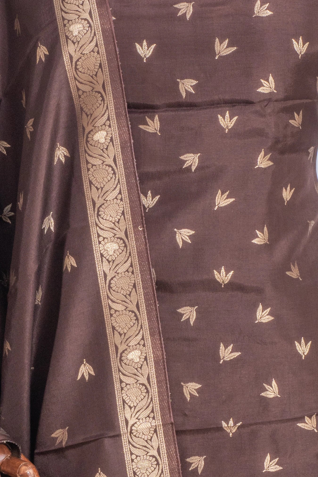 Vaanya Banaras Silk Butta Brown Salwar Suit Set
