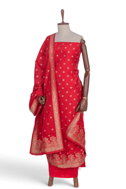 Vaanya Banaras Silk Butta Red Salwar Suit Set