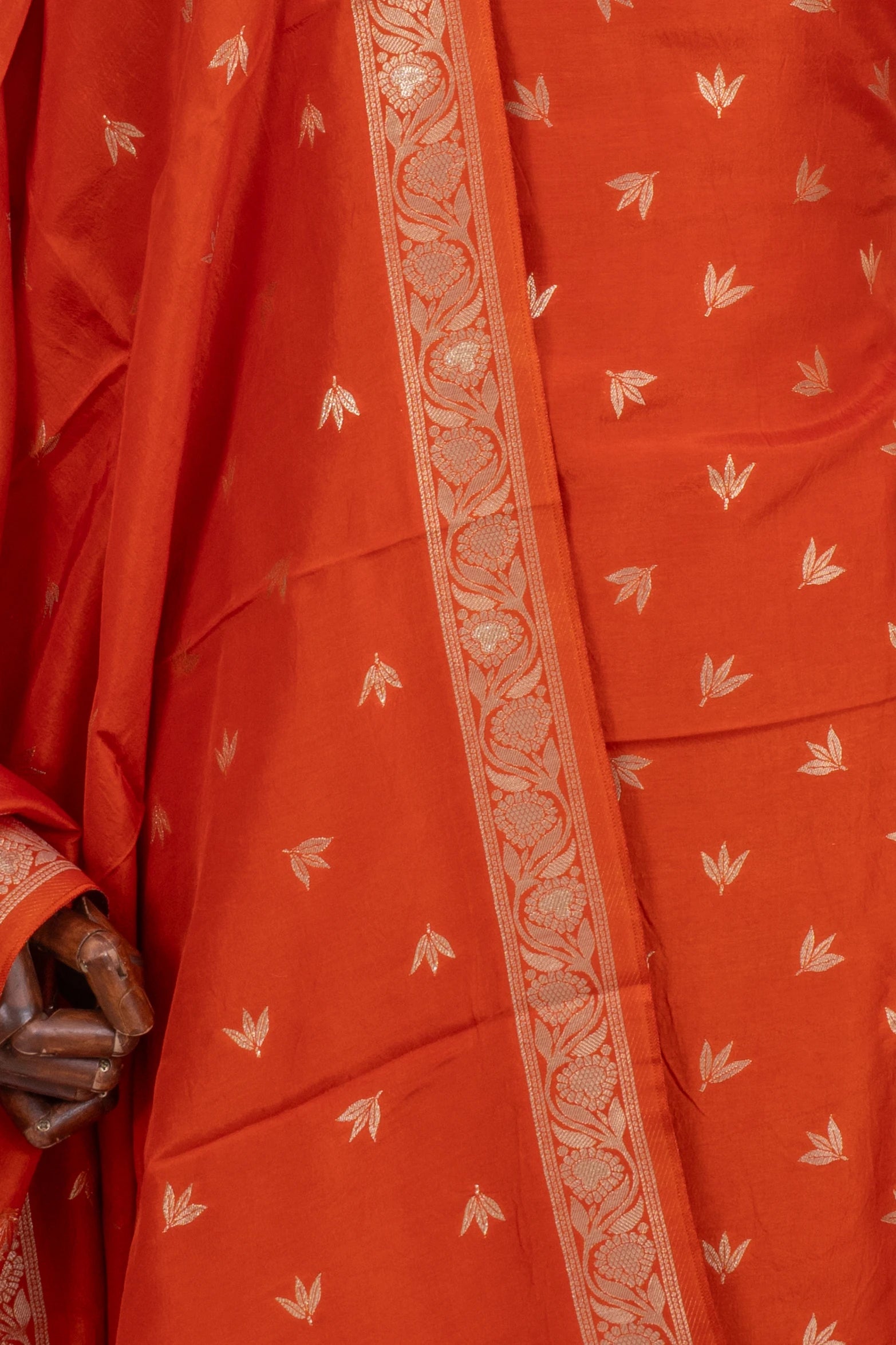 Vaanya Banaras Silk Butta Orange Salwar Suit Set
