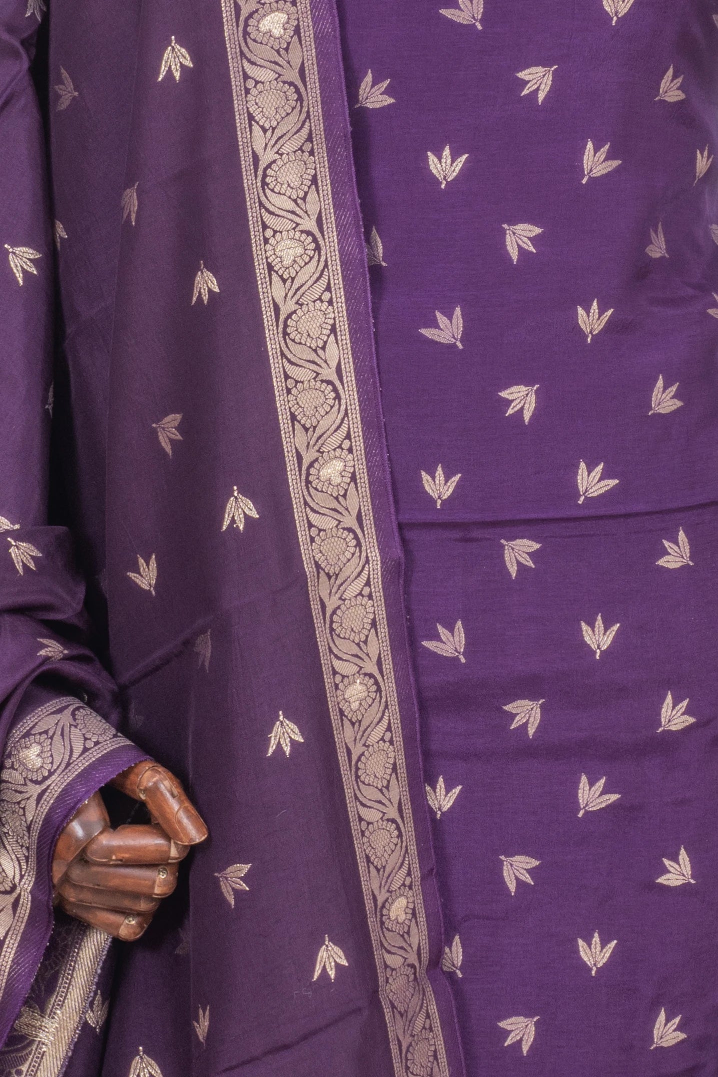 Vaanya Banaras Silk Butta Violet Salwar Suit Set
