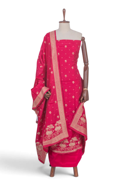 Vaanya Banaras Silk Jaquard And Butta Red Salwar Suit Set