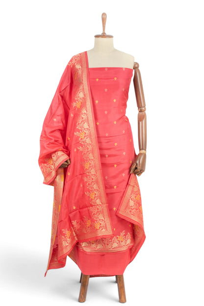 Vaanya Banaras Silk Butta Pink Salwar Suit Set