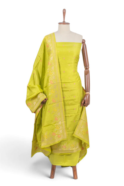 Vaanya Banaras Silk Butta Green Salwar Suit Set