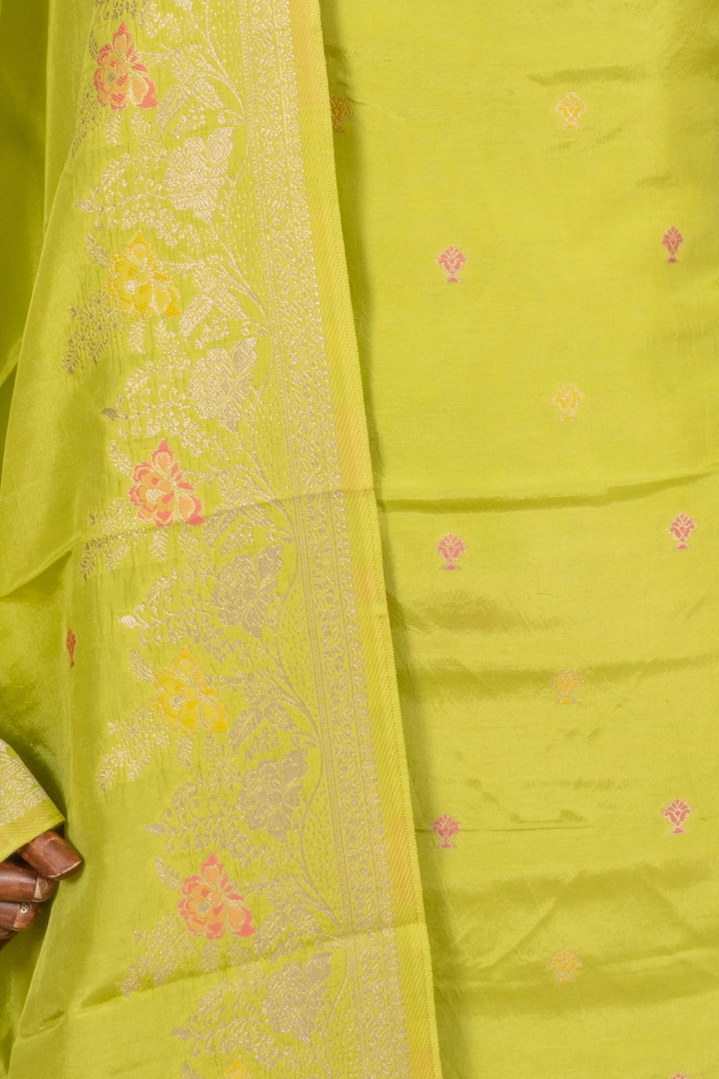 Vaanya Banaras Silk Butta Green Salwar Suit Set