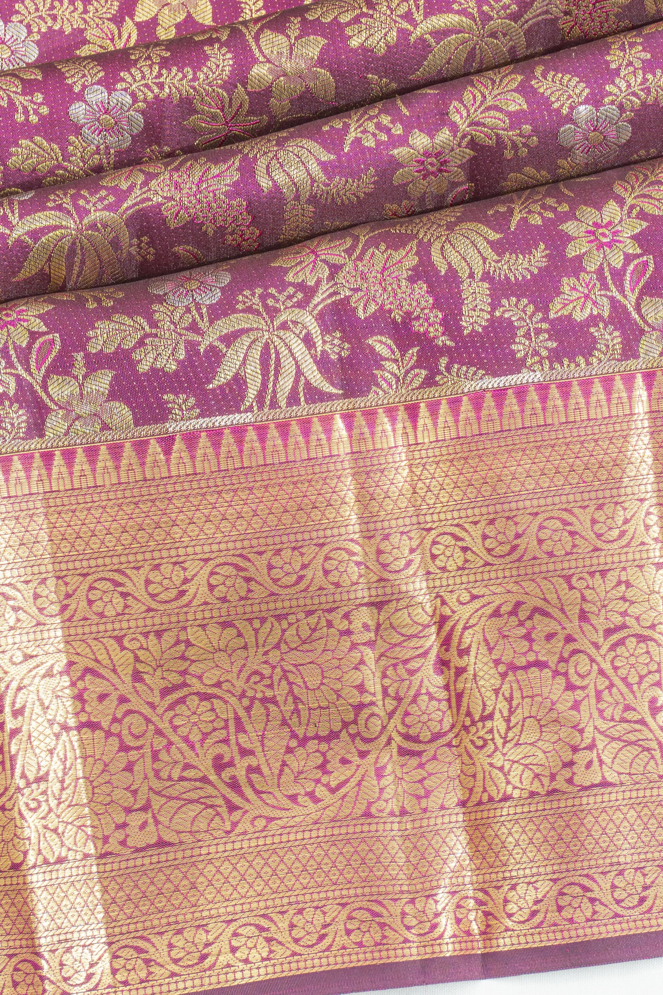 Taranga Kanchi Silk Brocade Purple Saree
