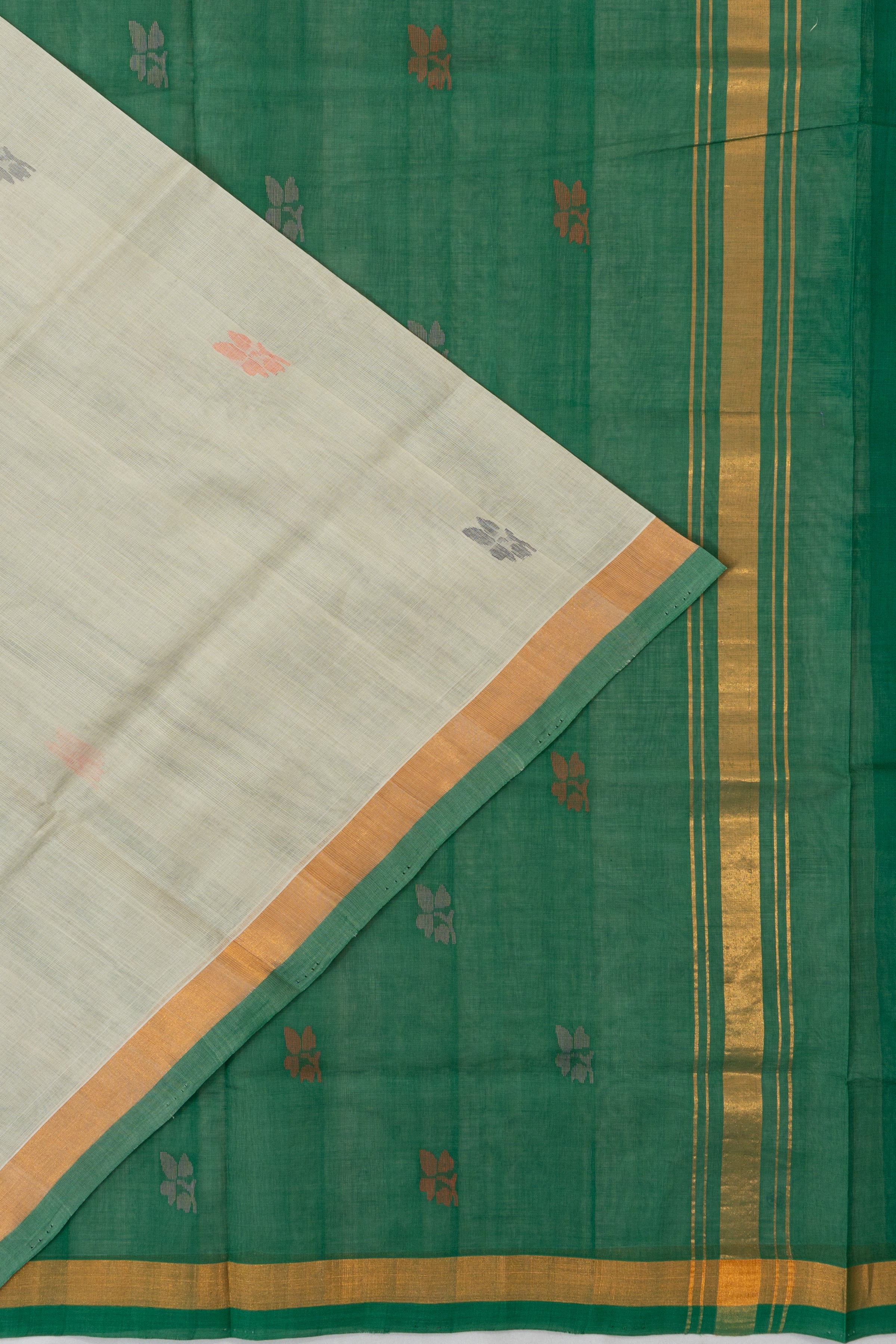 Uppada Cotton Butta Grey Saree