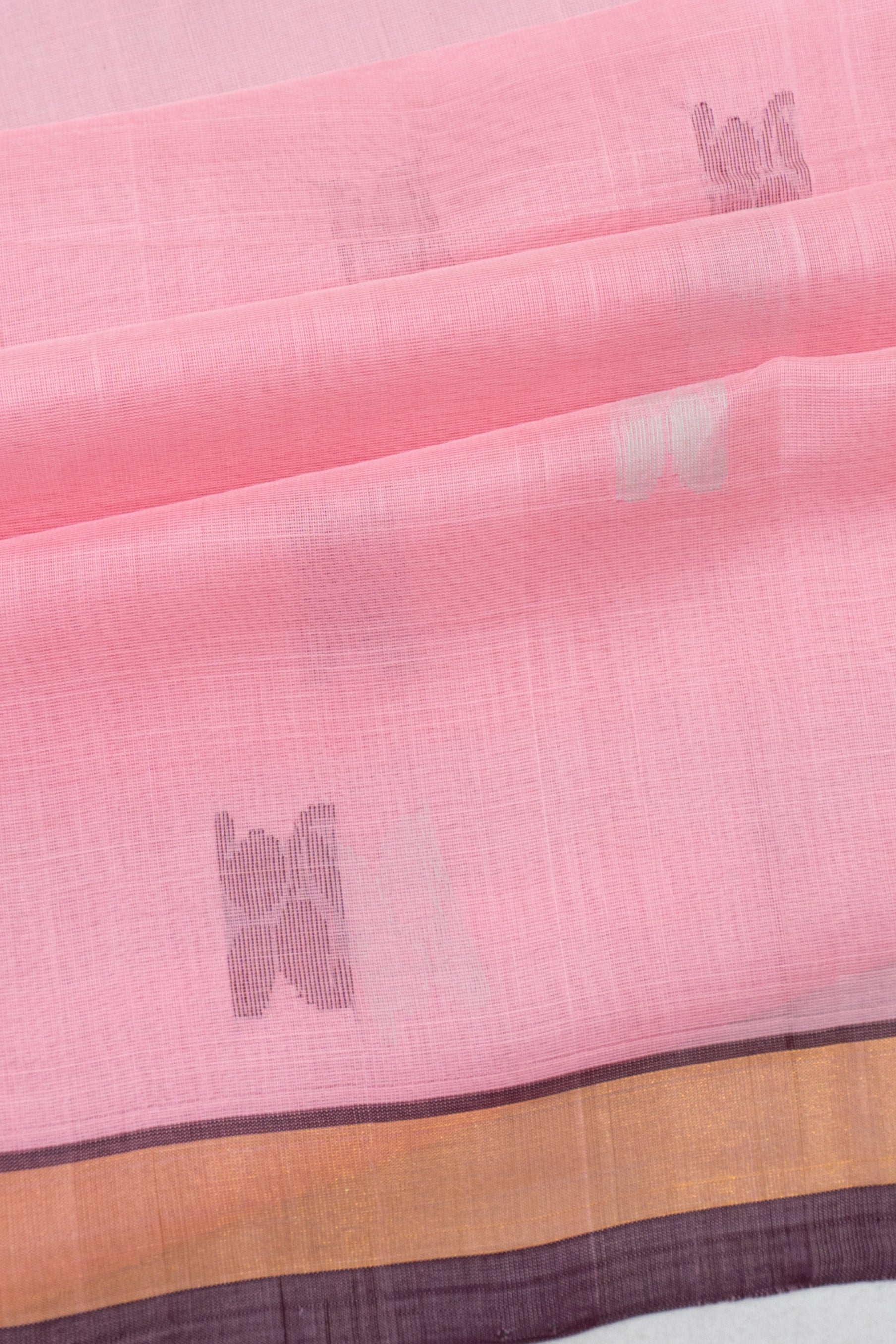Uppada Cotton Butta Baby Pink Saree