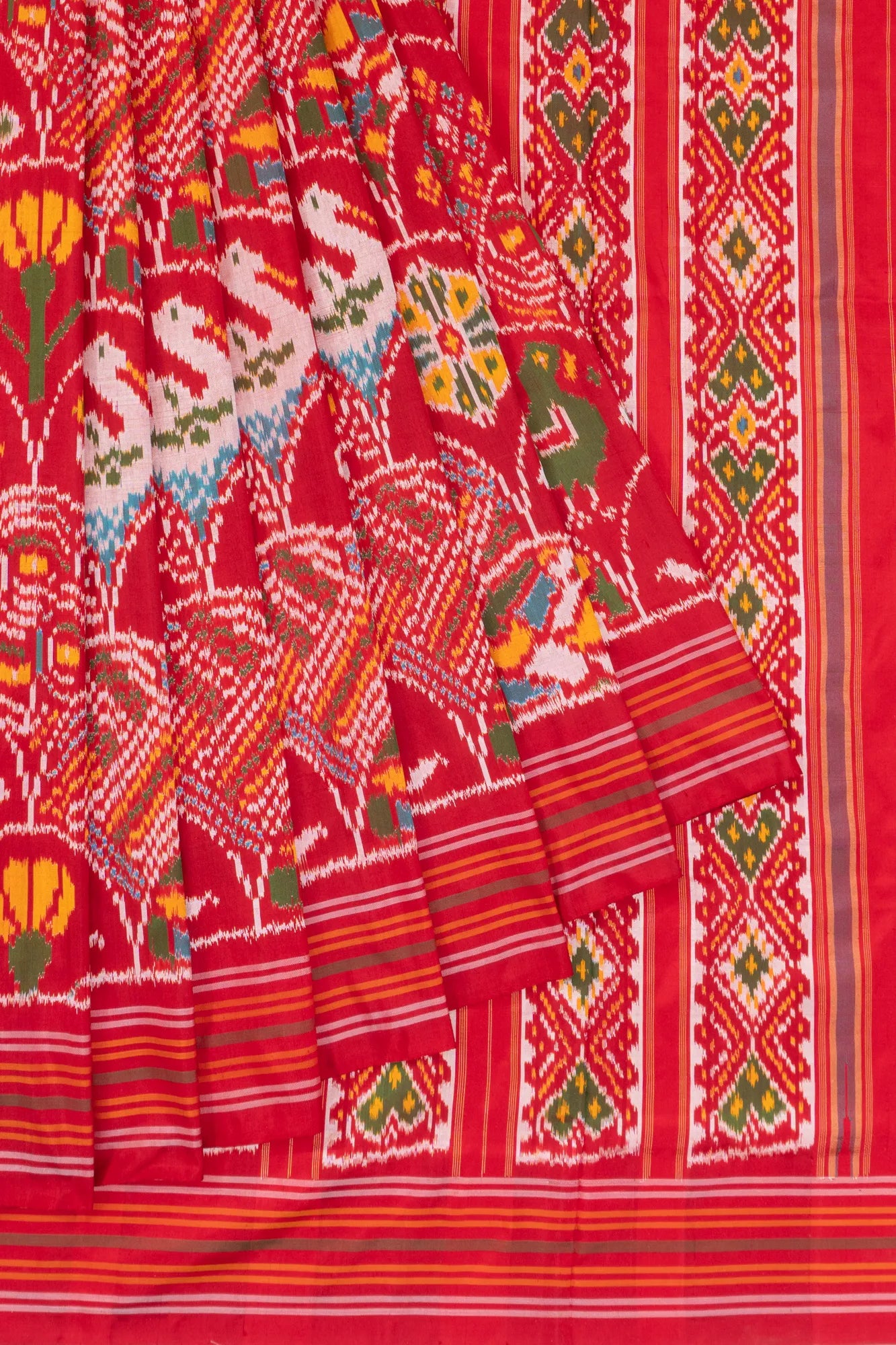 Pochampally Silk Ikat Red Saree