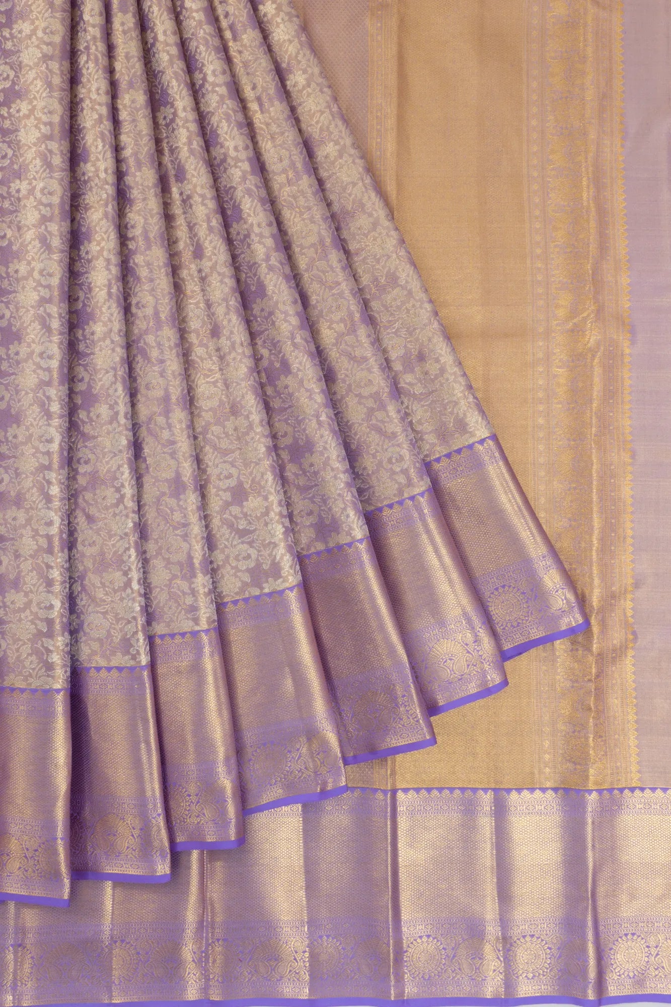 Taranga Kanchi Silk Tissue Brocade Lavender Saree