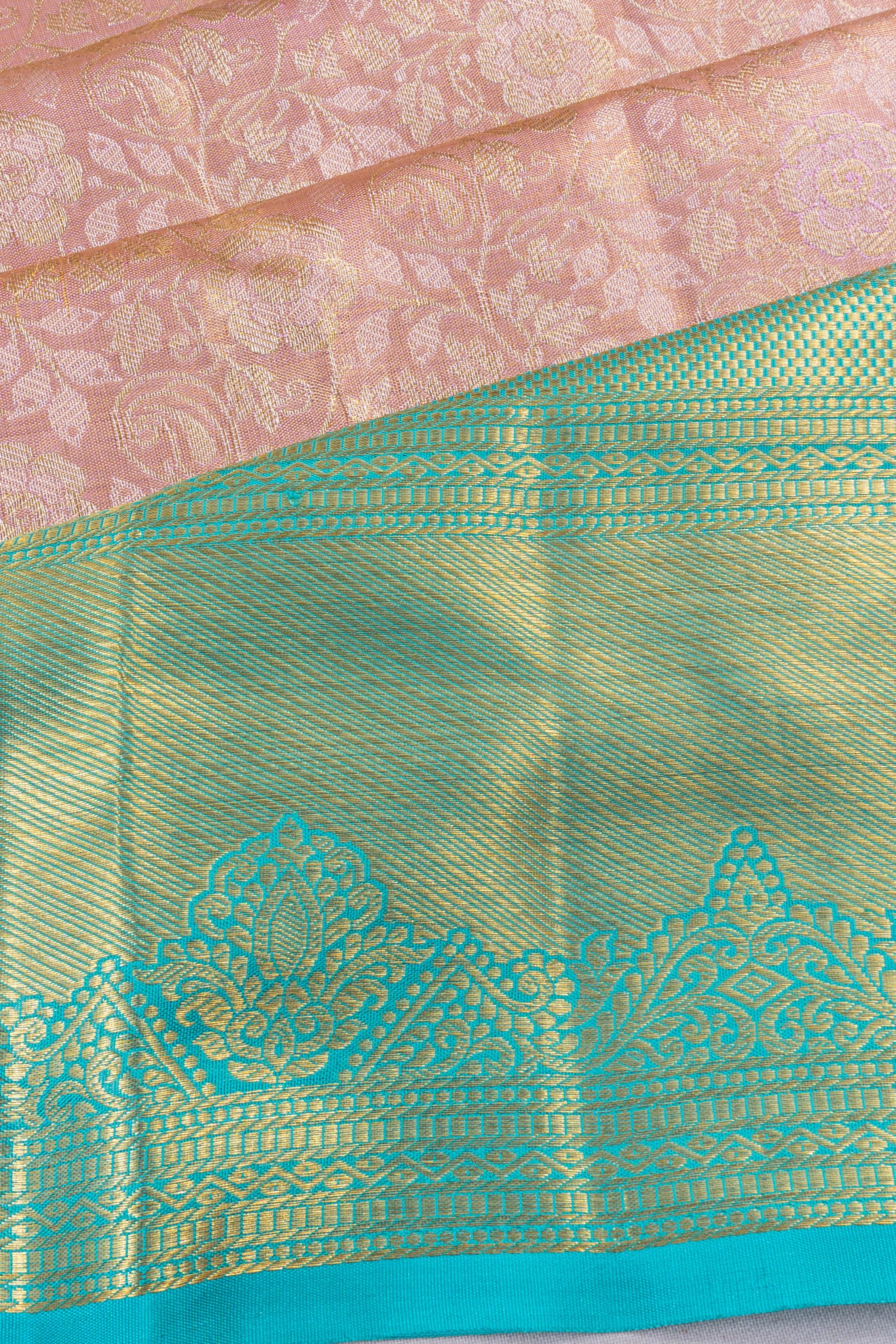 Taranga Kanchi Silk Tissue Brocade Baby Pink Saree