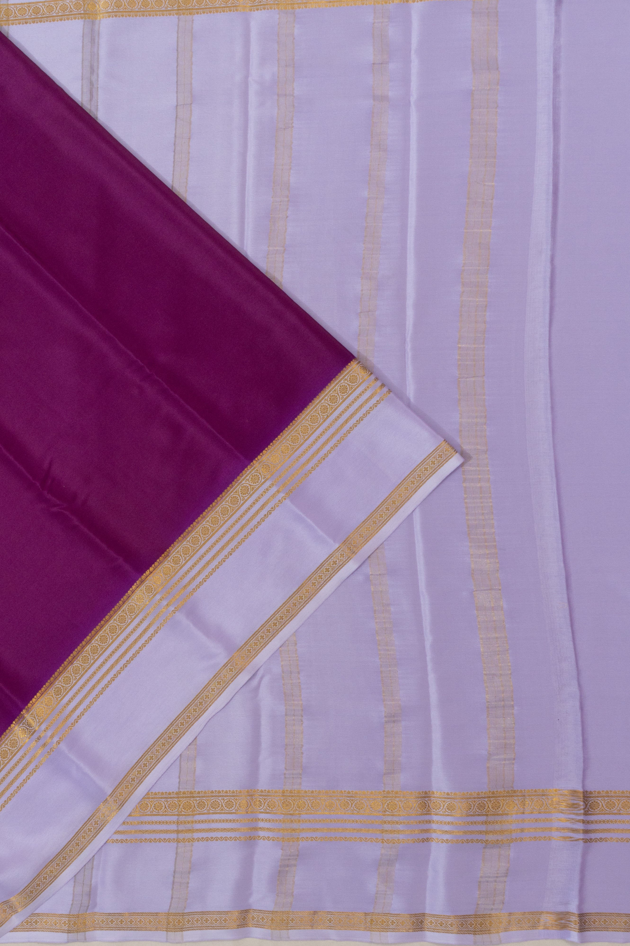 Mysore Silk Plain Purple Saree