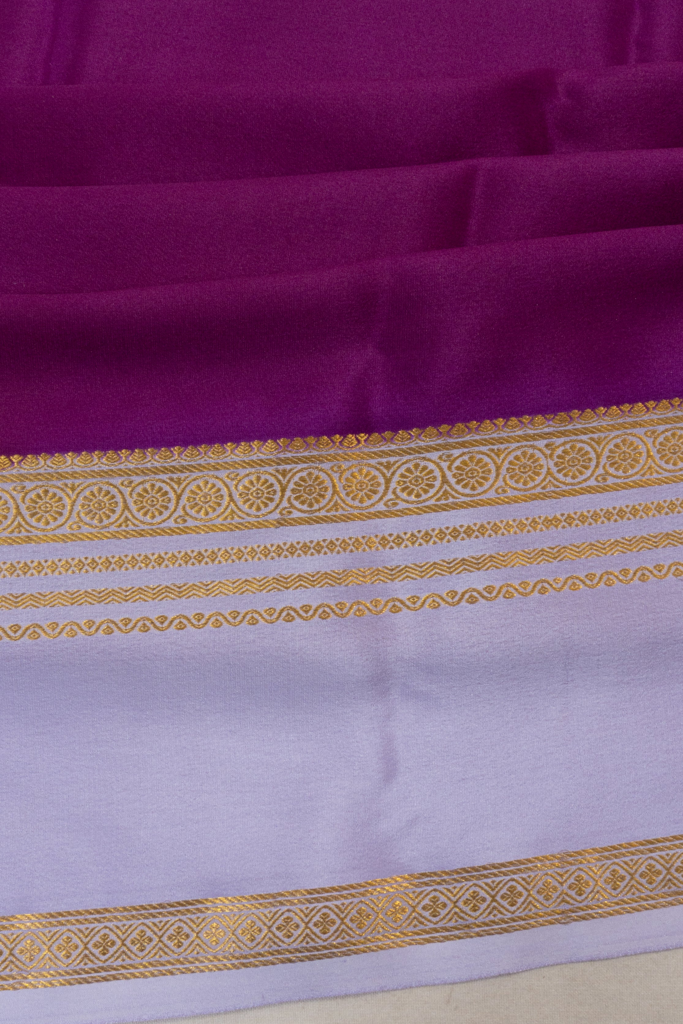Mysore Silk Plain Purple Saree