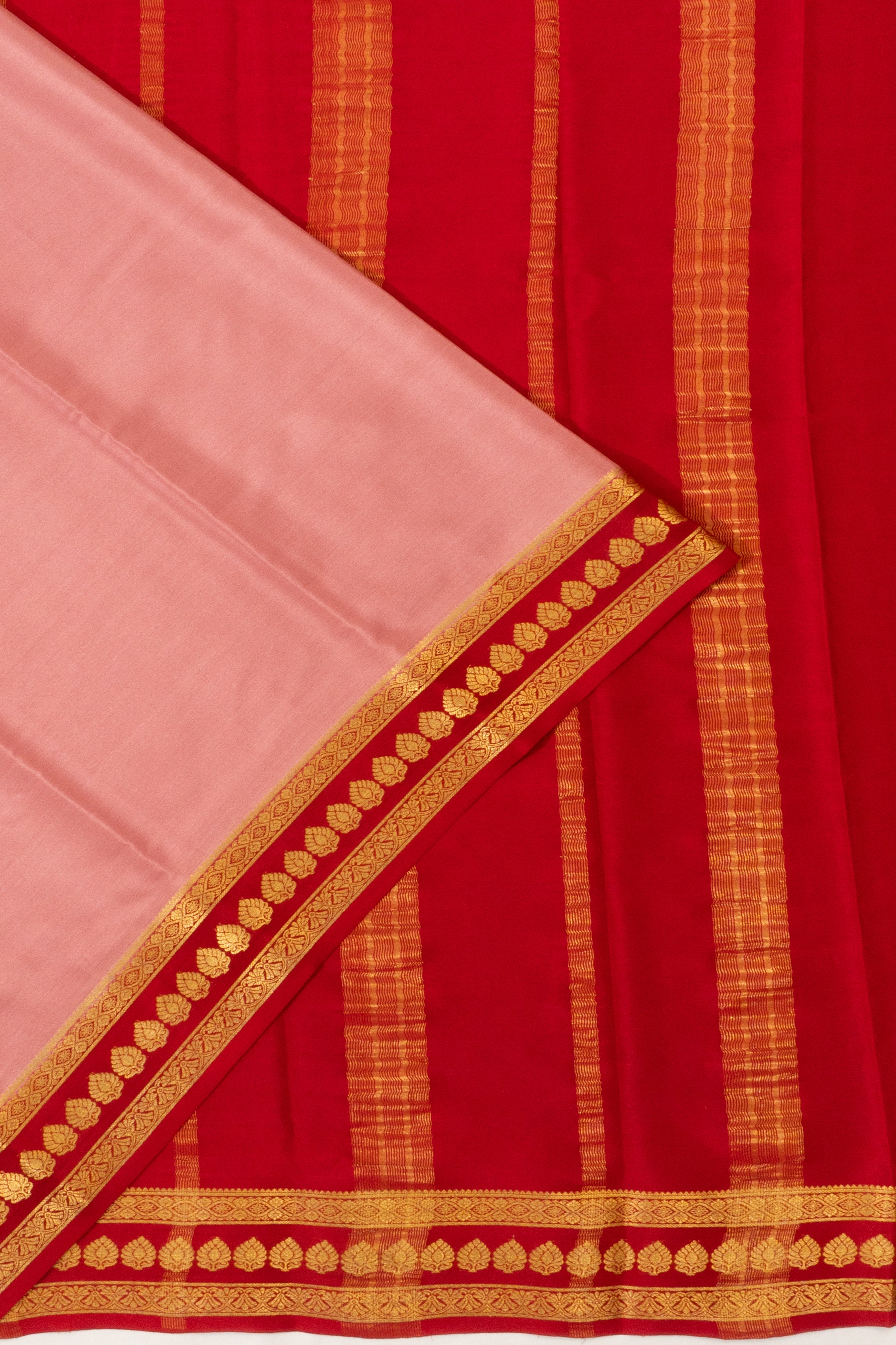 Mysore Silk Plain Pink Saree