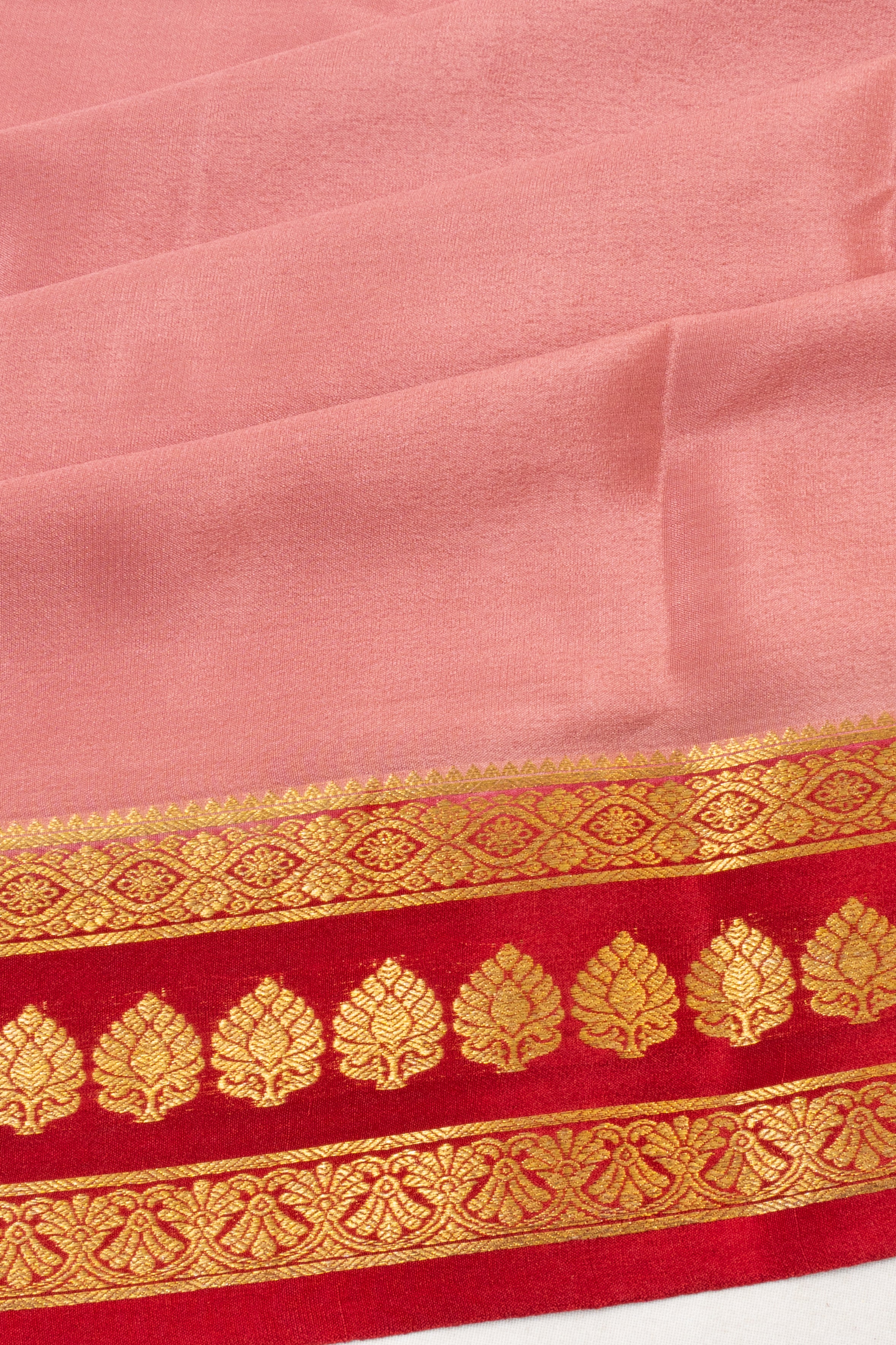 Mysore Silk Plain Pink Saree