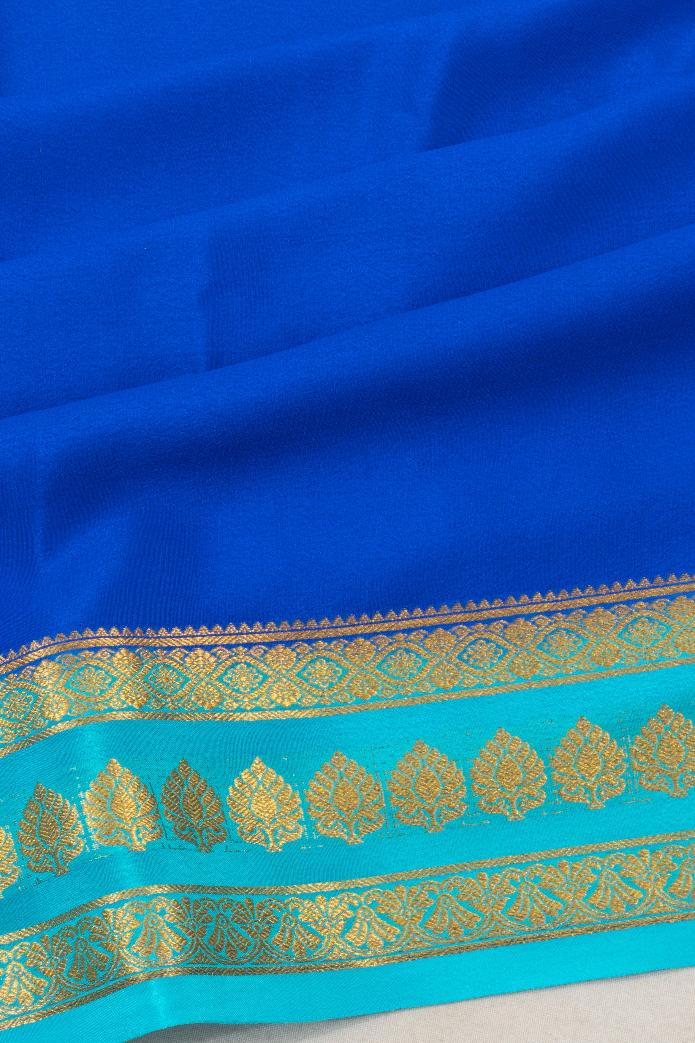 Mysore Silk Plain Royal Blue Saree