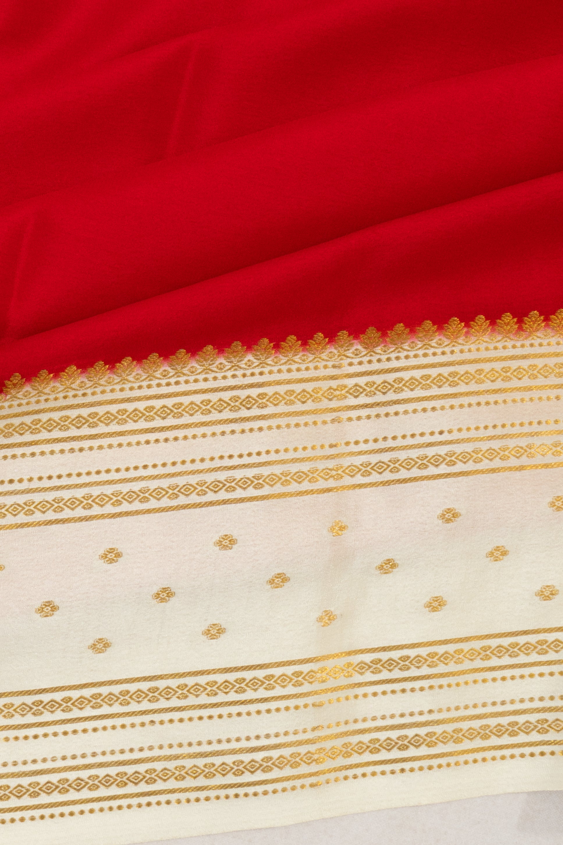 Mysore Silk Plain Red Saree