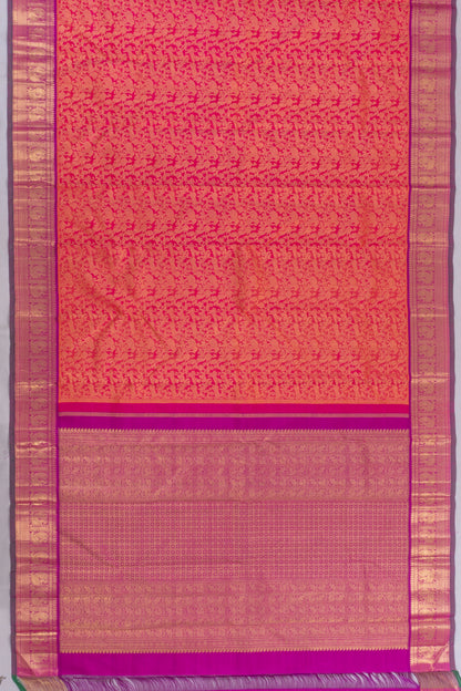 Kanchipuram Silk Brocade Pink Saree