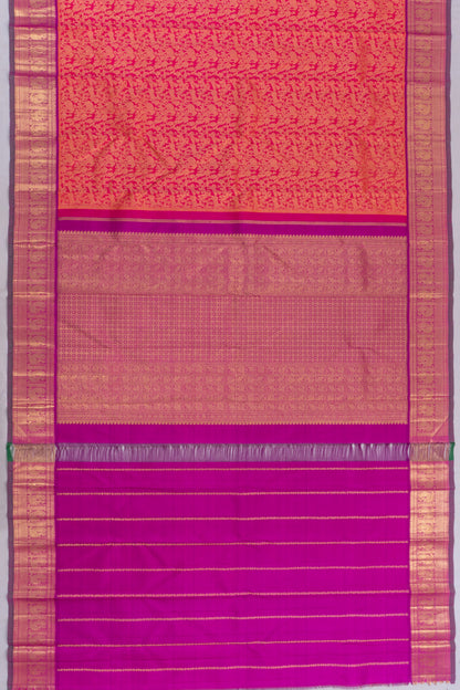 Kanchipuram Silk Brocade Pink Saree