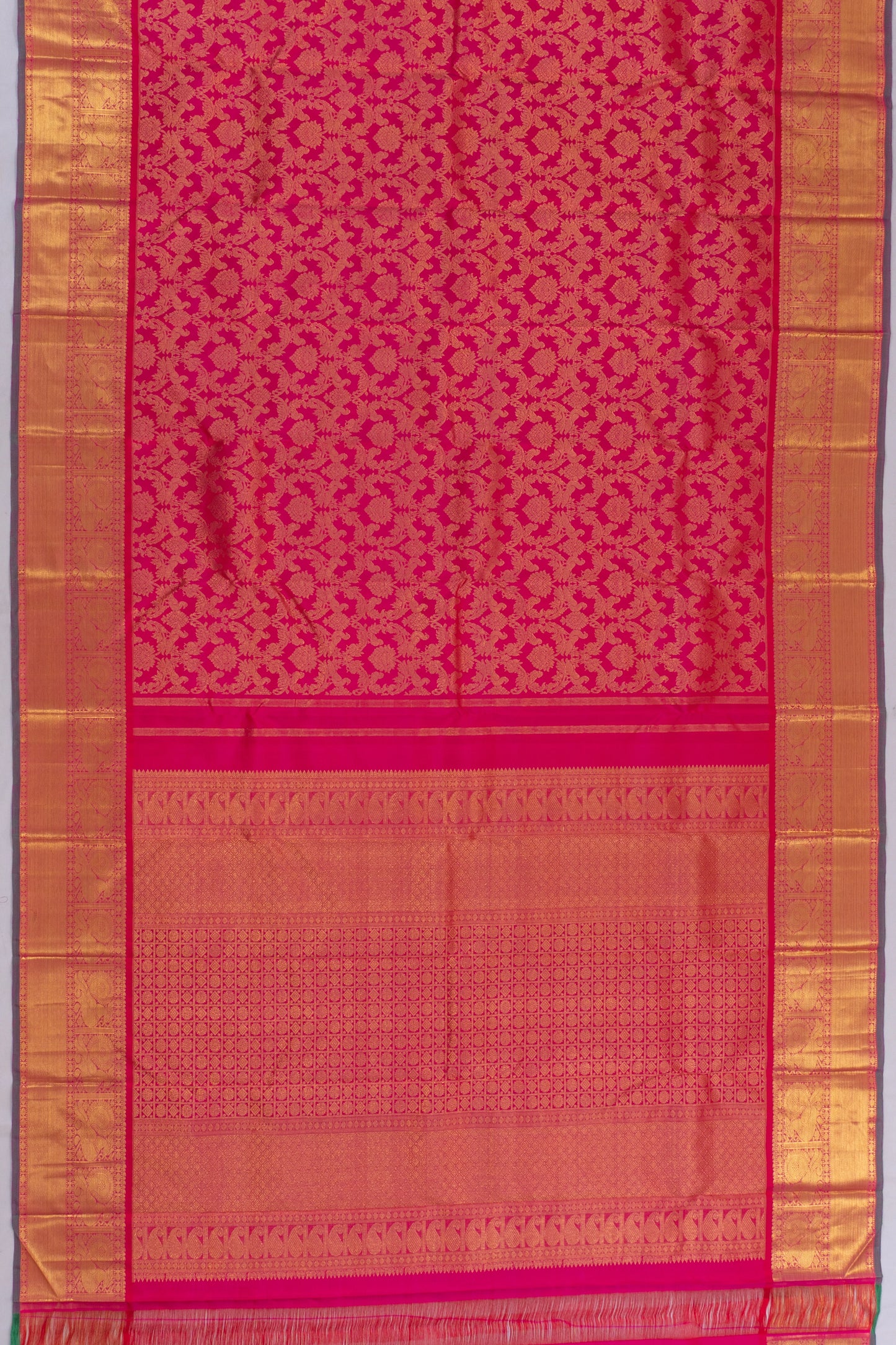 Kanchipuram Silk Brocade Pink Saree
