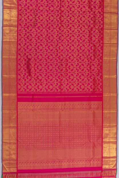Kanchipuram Silk Brocade Pink Saree