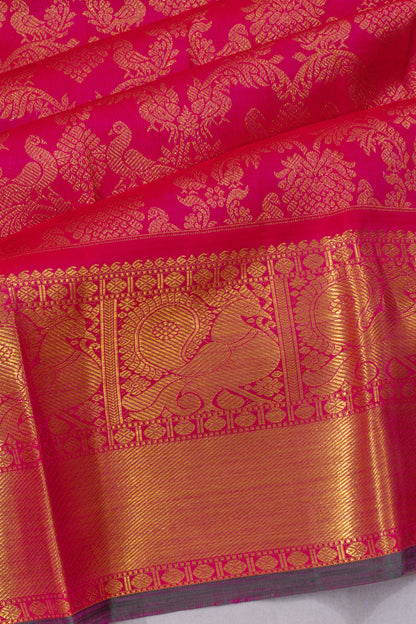Kanchipuram Silk Brocade Pink Saree