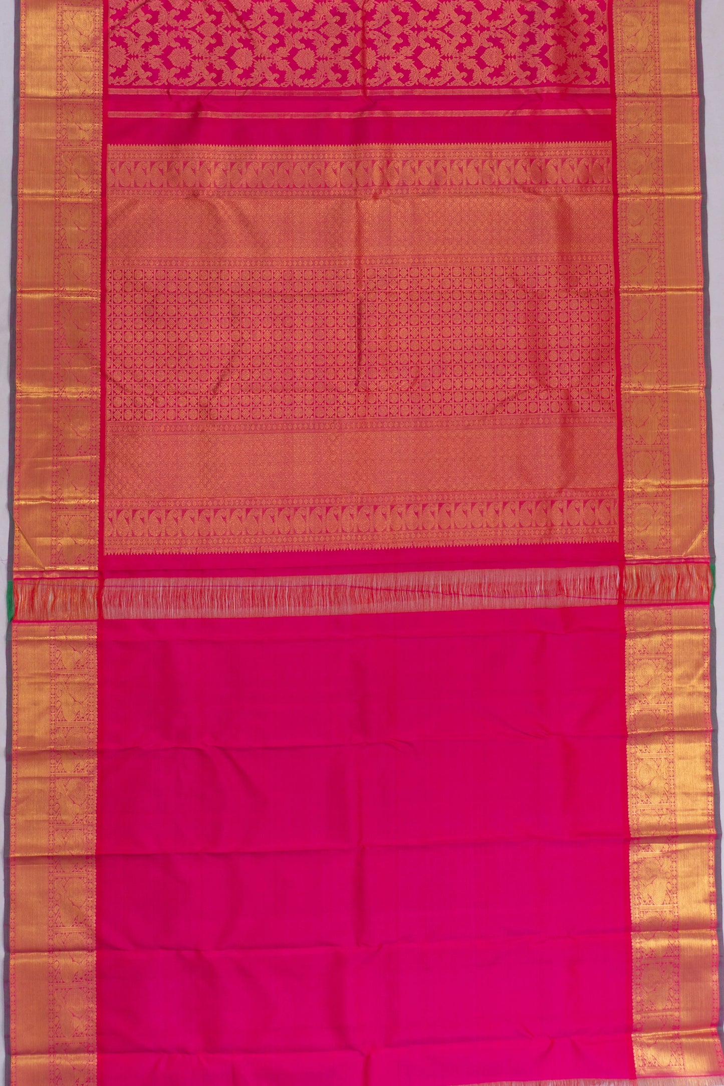 Kanchipuram Silk Brocade Pink Saree