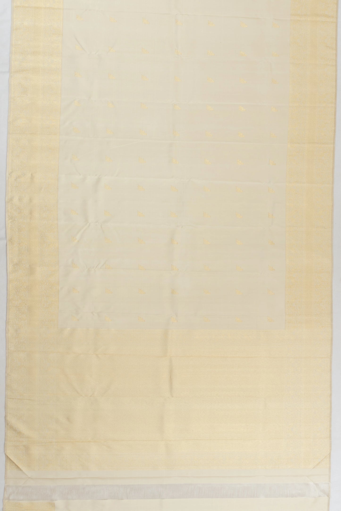 Kanchipuram Silk Butta Cream Saree