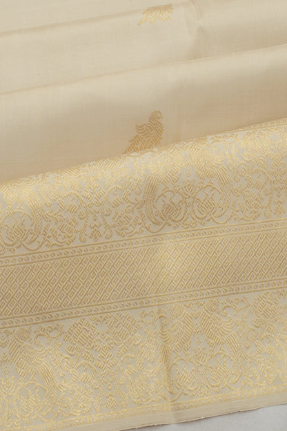 Kanchipuram Silk Butta Cream Saree