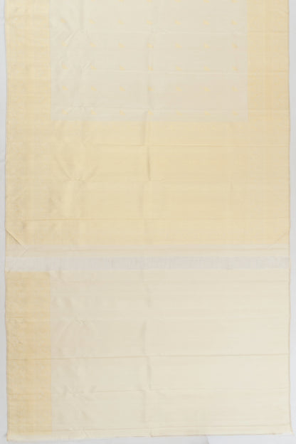 Kanchipuram Silk Butta Cream Saree