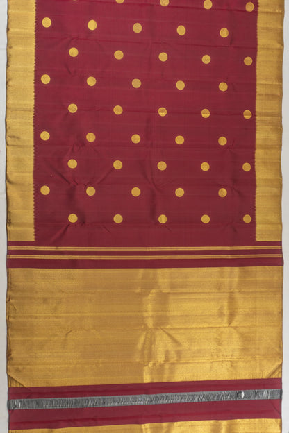 Kanchipuram Silk Polka Butta Maroon Saree