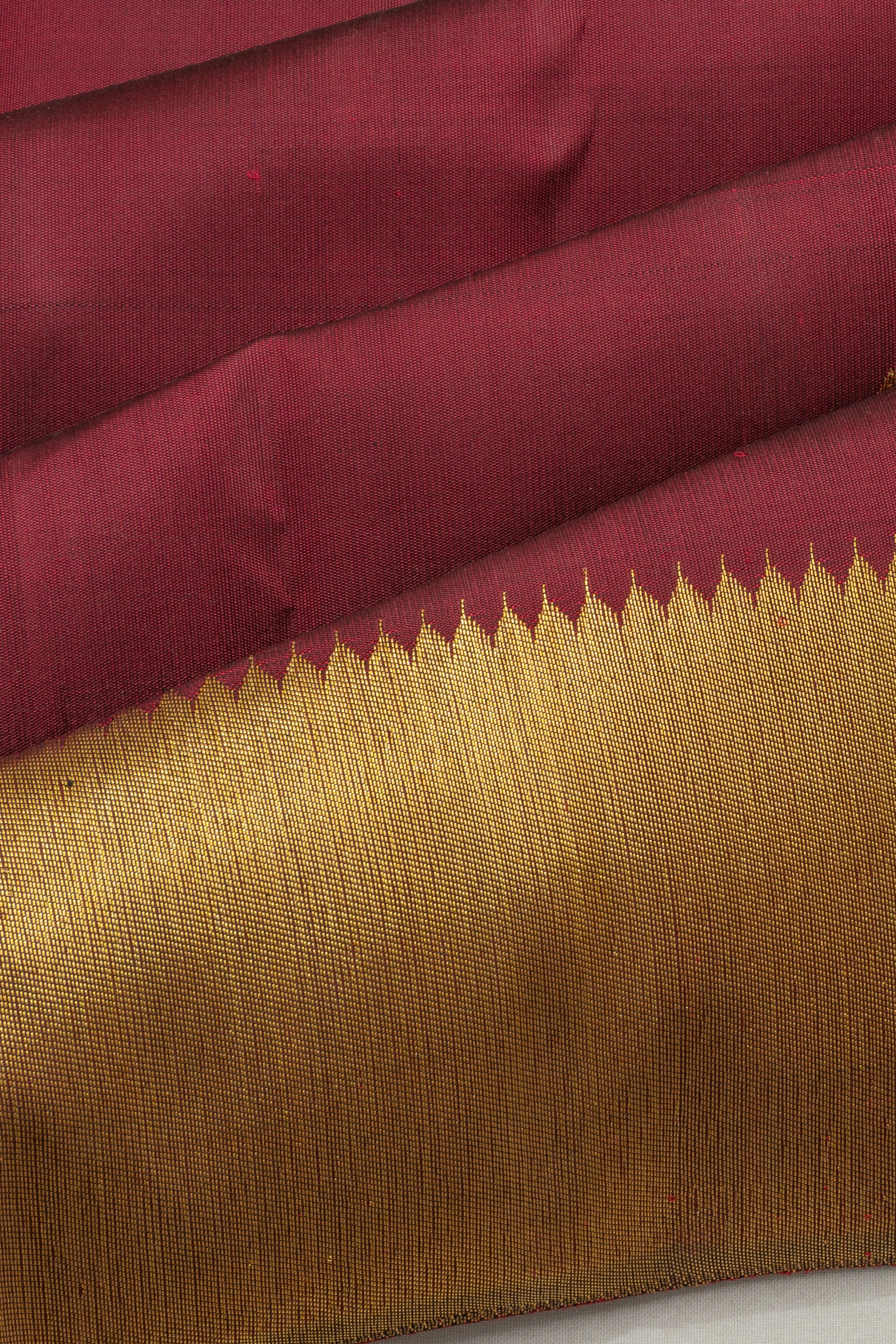 Kanchipuram Silk Polka Butta Maroon Saree